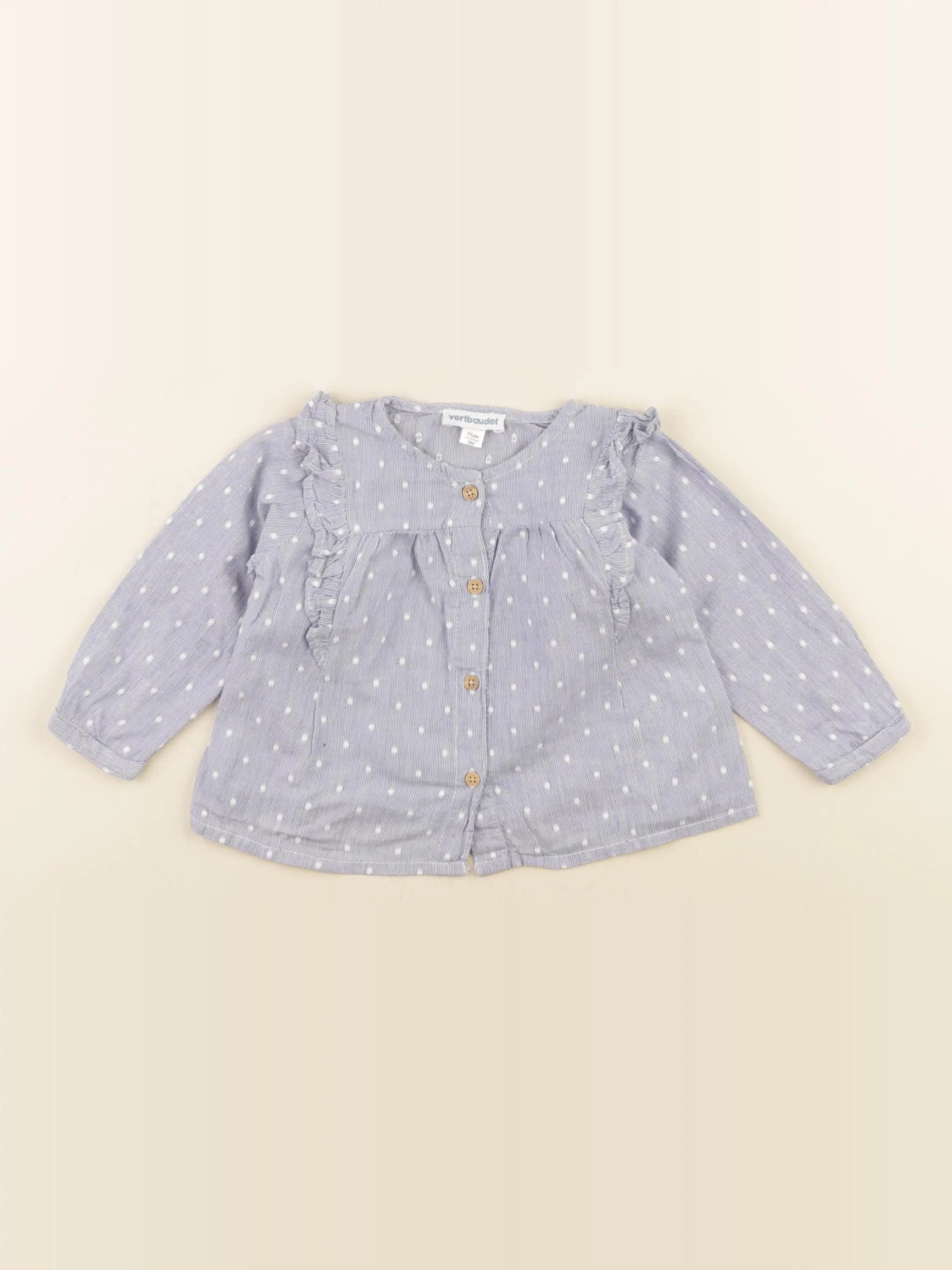 Vertbaudet - blouse bleu - 9 mois
