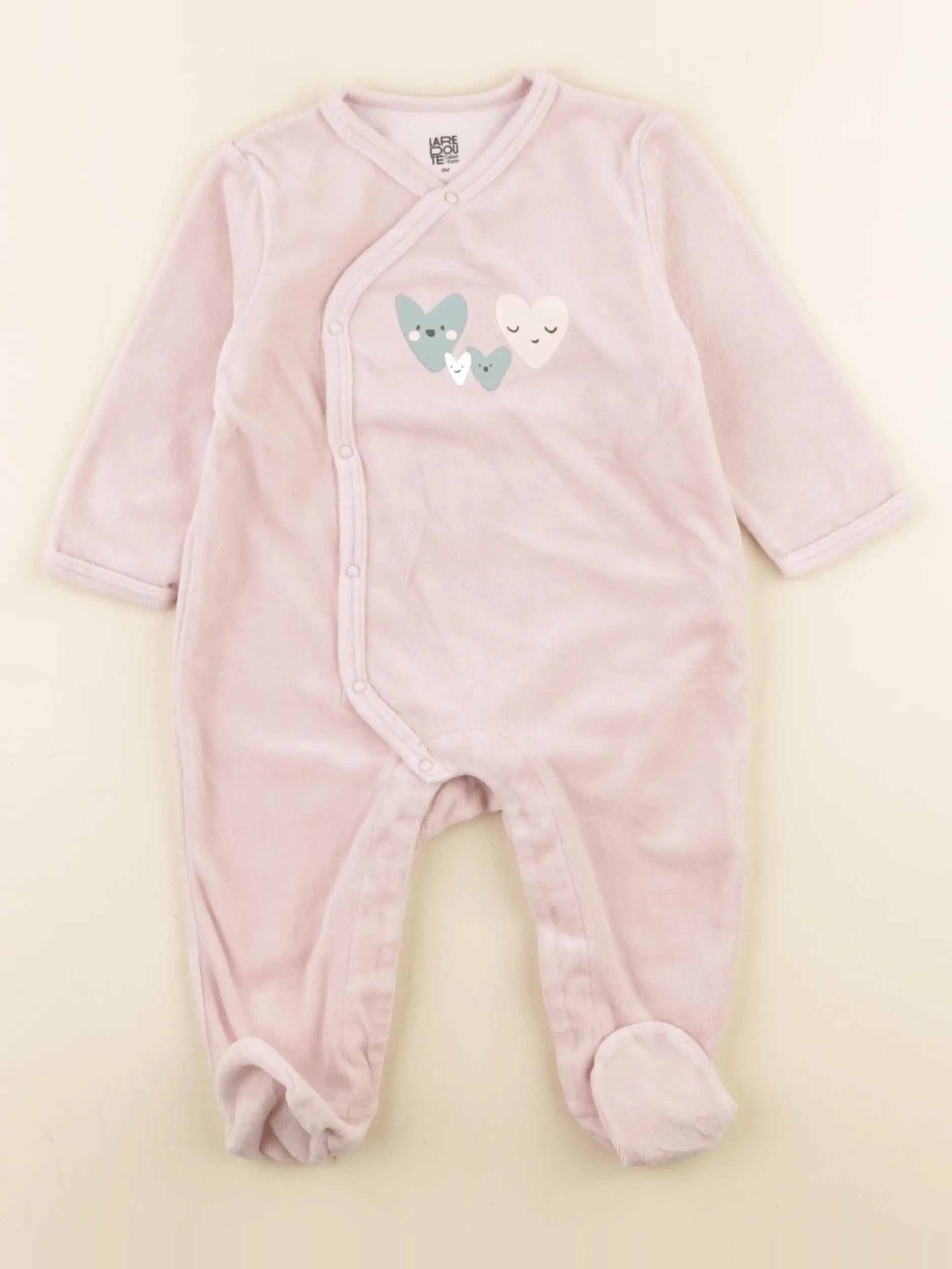 La Redoute - pyjama velours rose - 9 mois