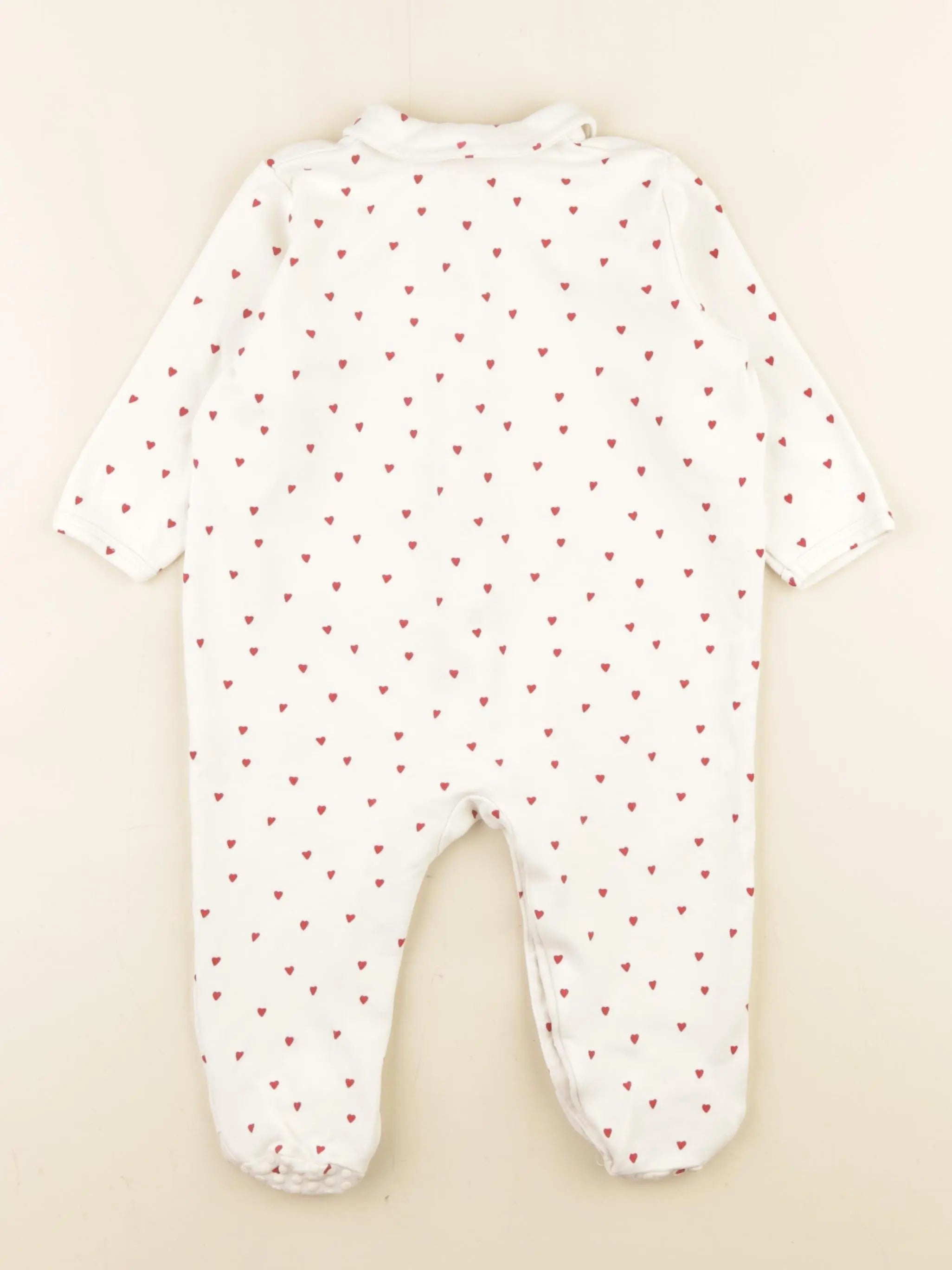 Vertbaudet - pyjama coton blanc, rouge - 18 mois