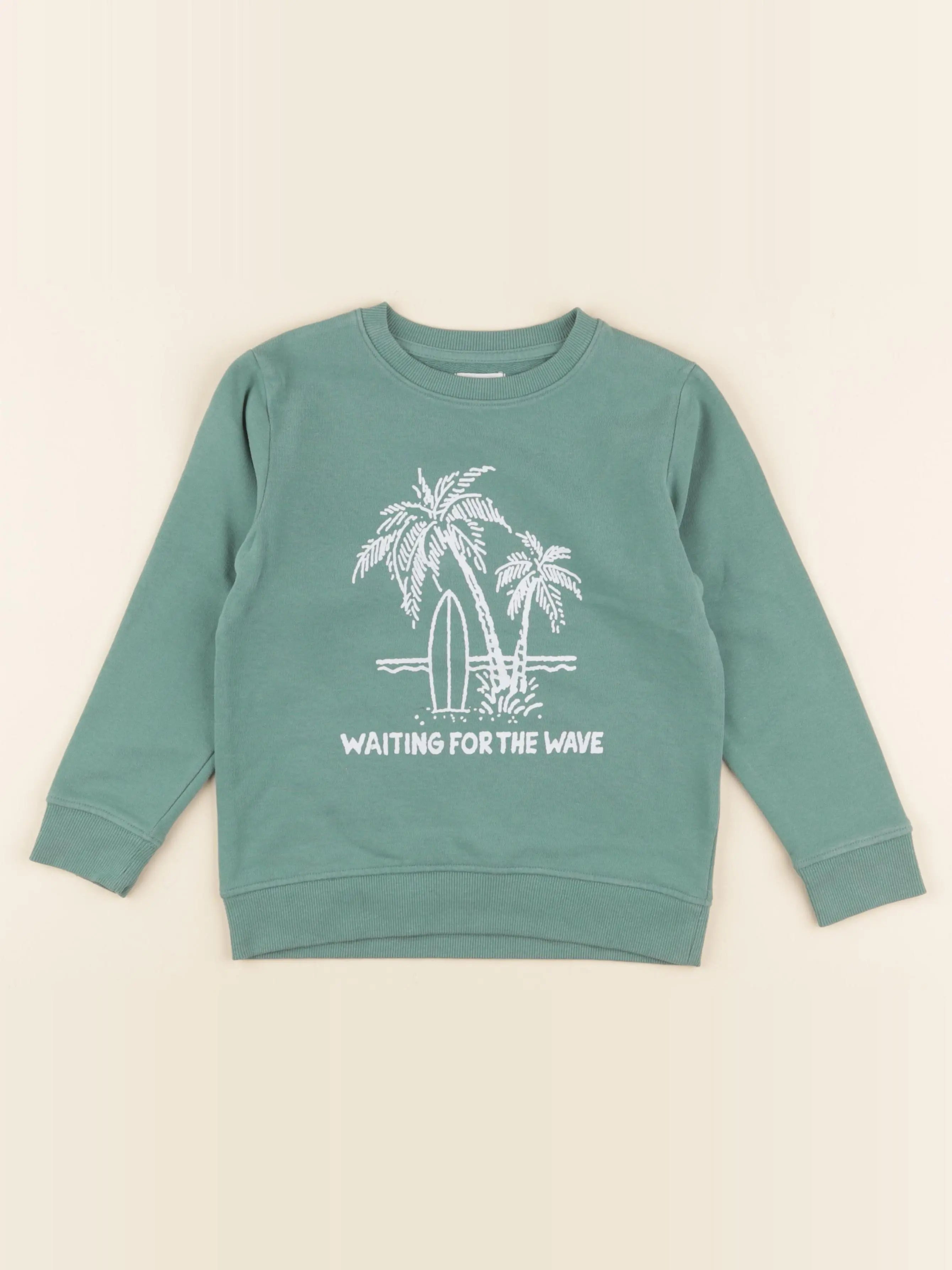 Vertbaudet - sweat vert - 6 ans