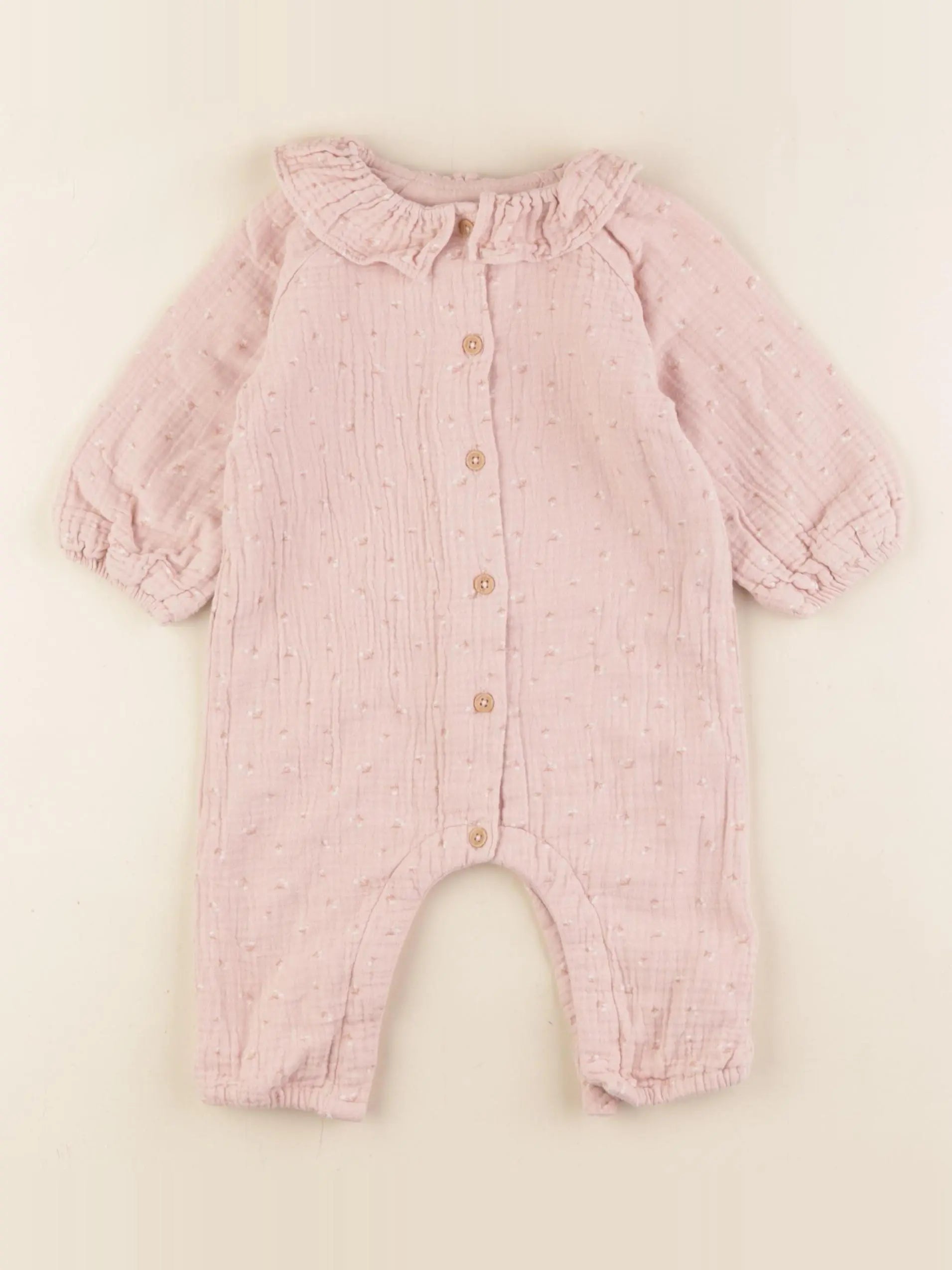 Vertbaudet - combinaison rose - 6 mois