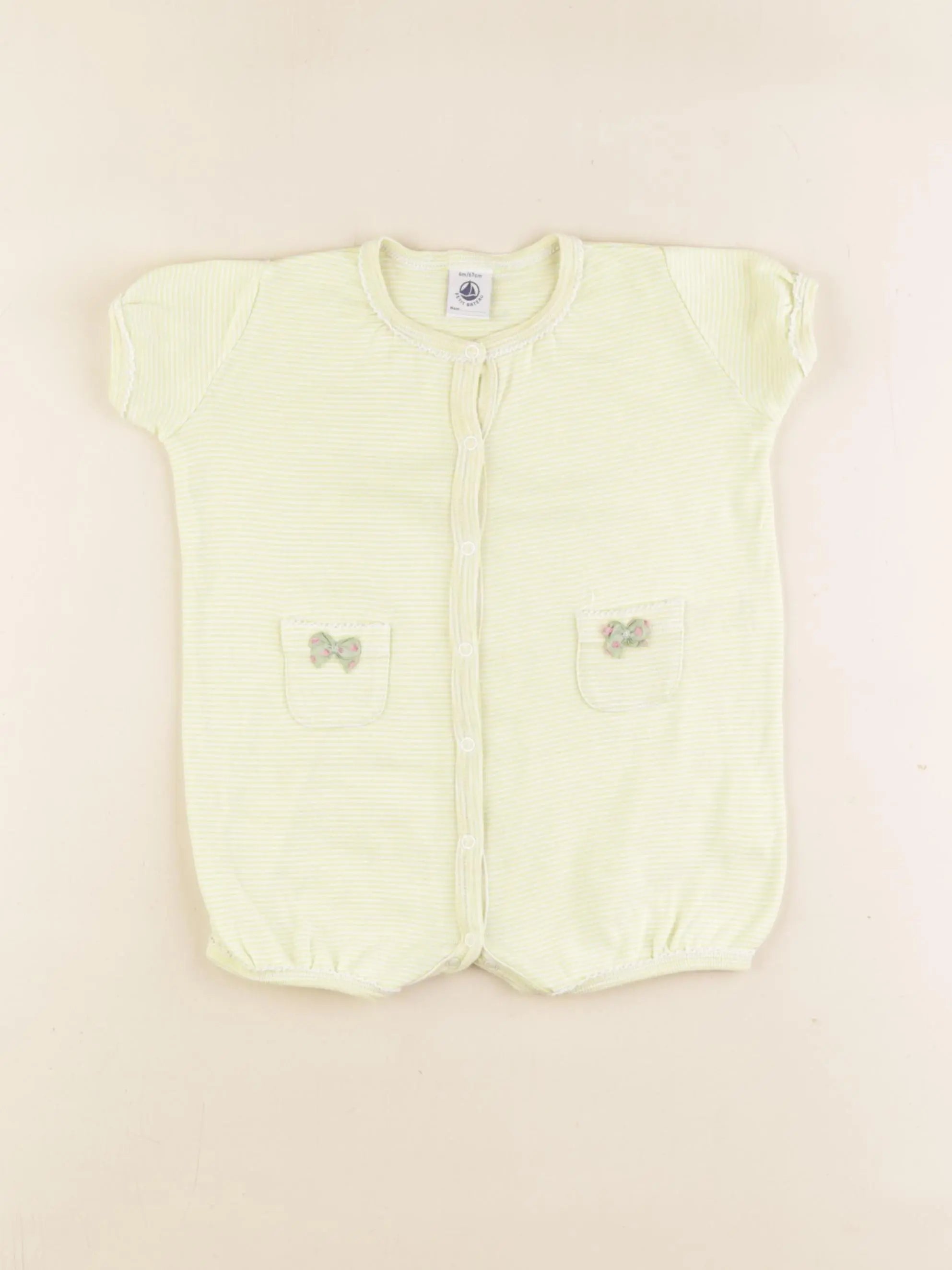 Petit Bateau - pyjama coton jaune - 6 mois