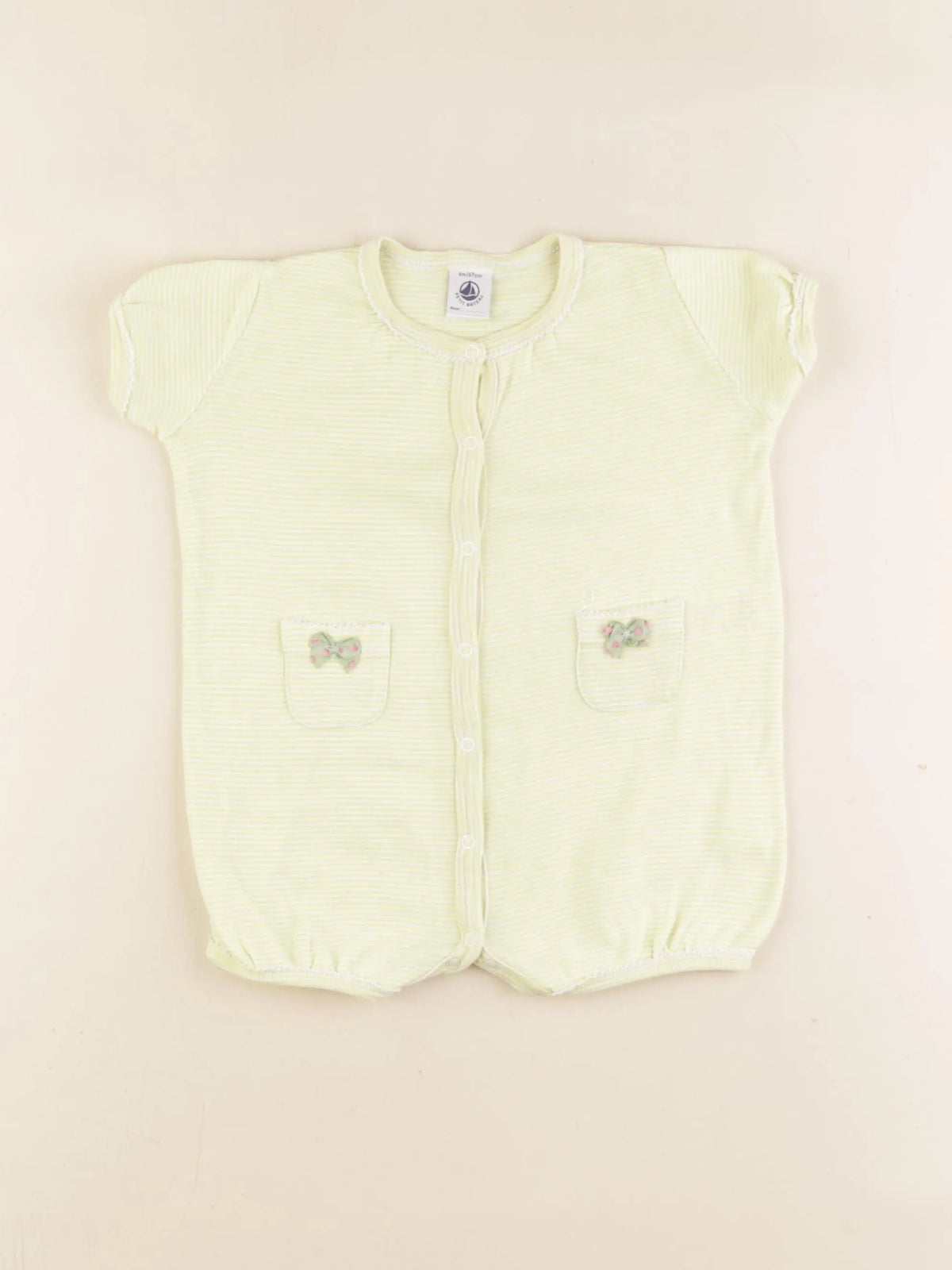 Petit Bateau - pyjama coton jaune - 6 mois