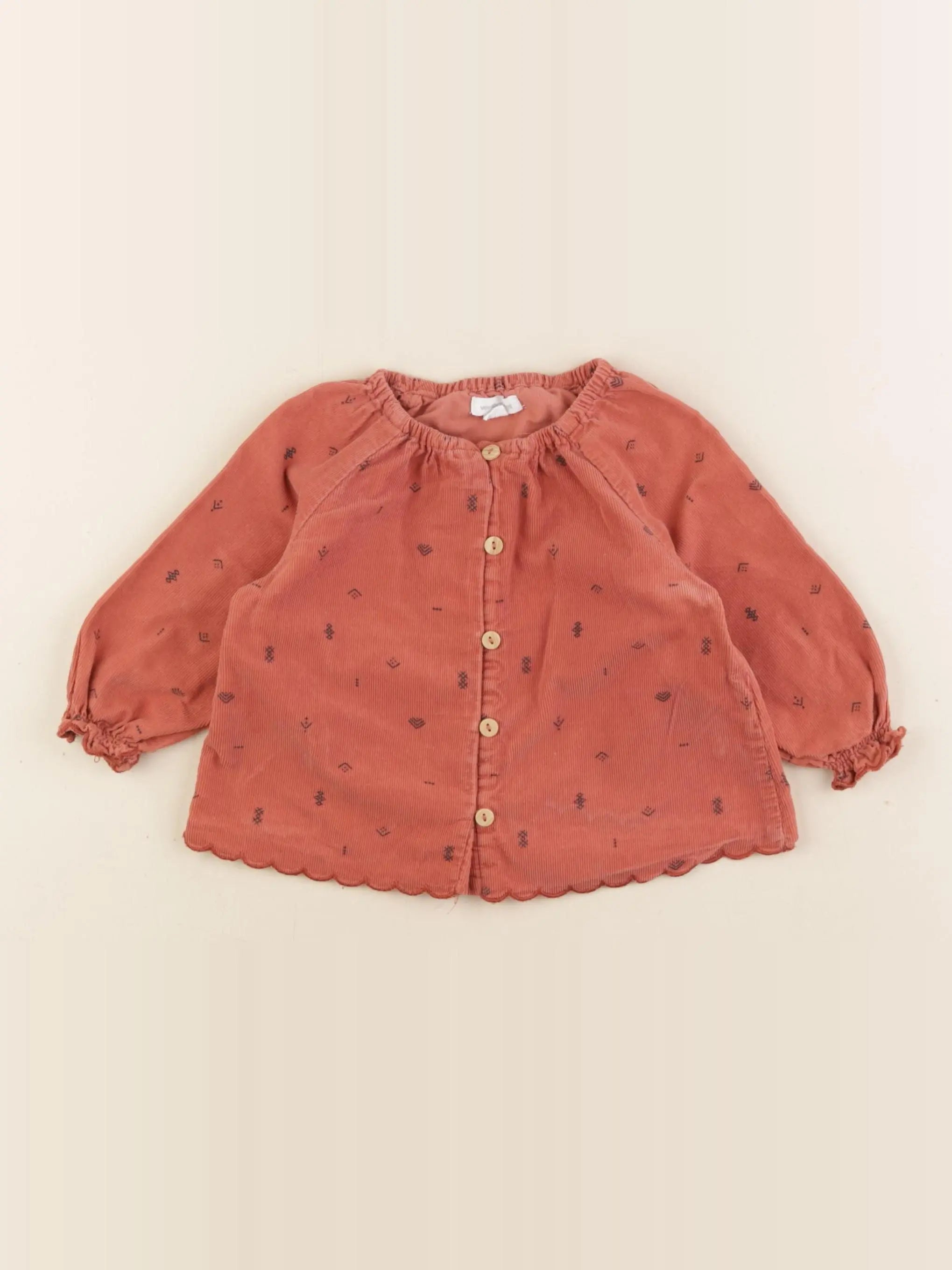 Vertbaudet - blouse orange - 9 mois