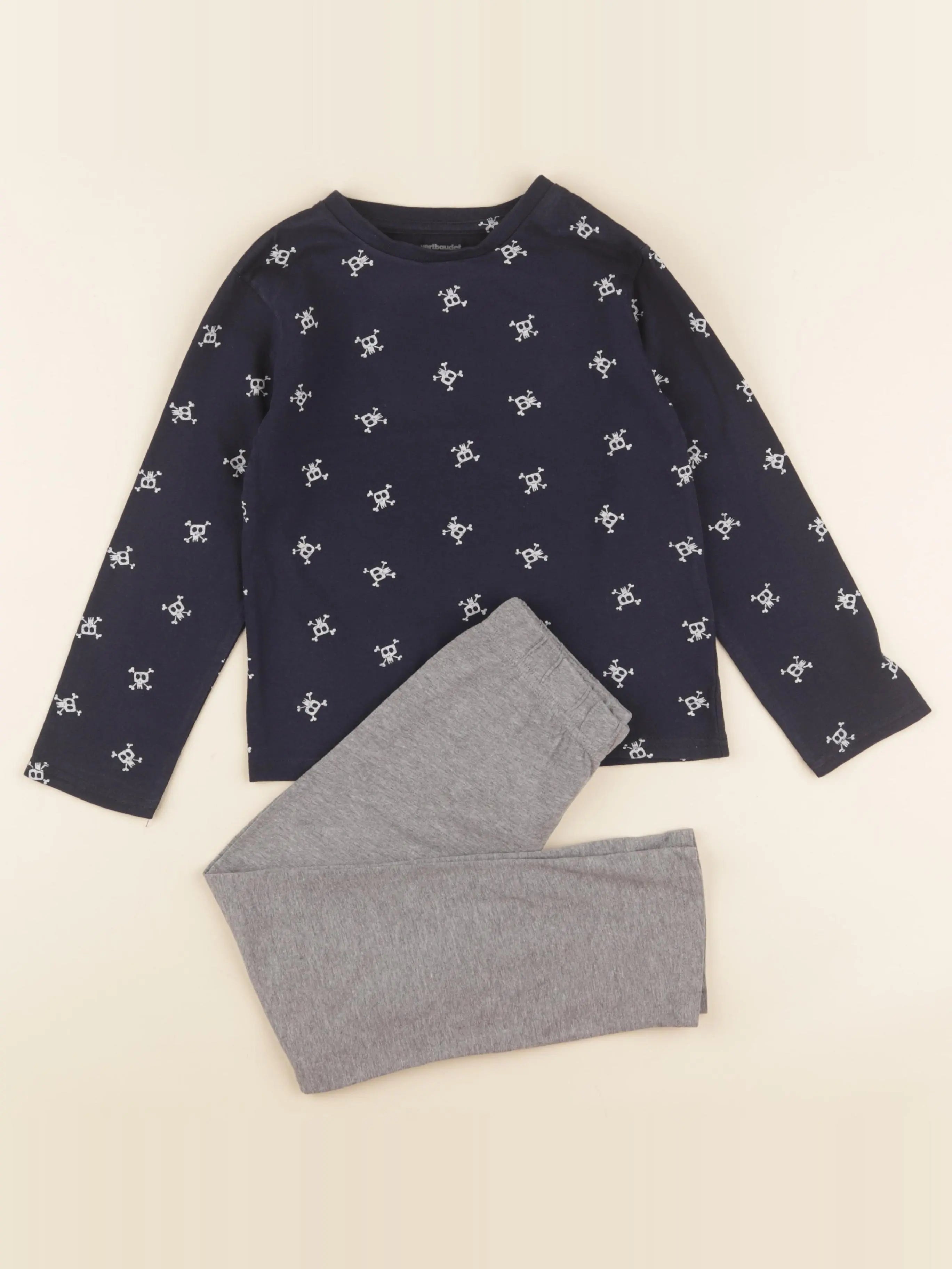 Vertbaudet - pyjama coton gris - 6 ans