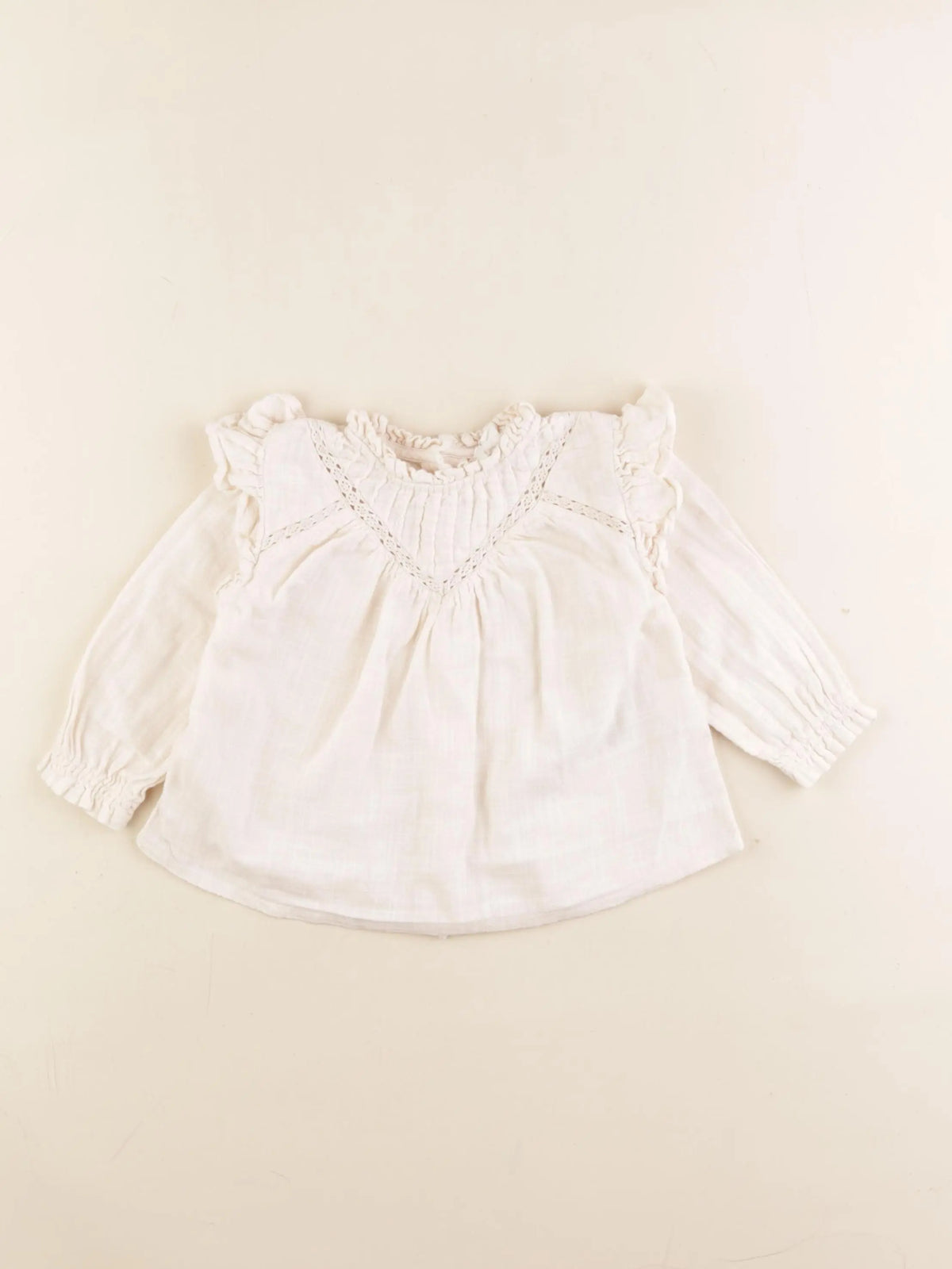 Vertbaudet - blouse beige - 9 mois