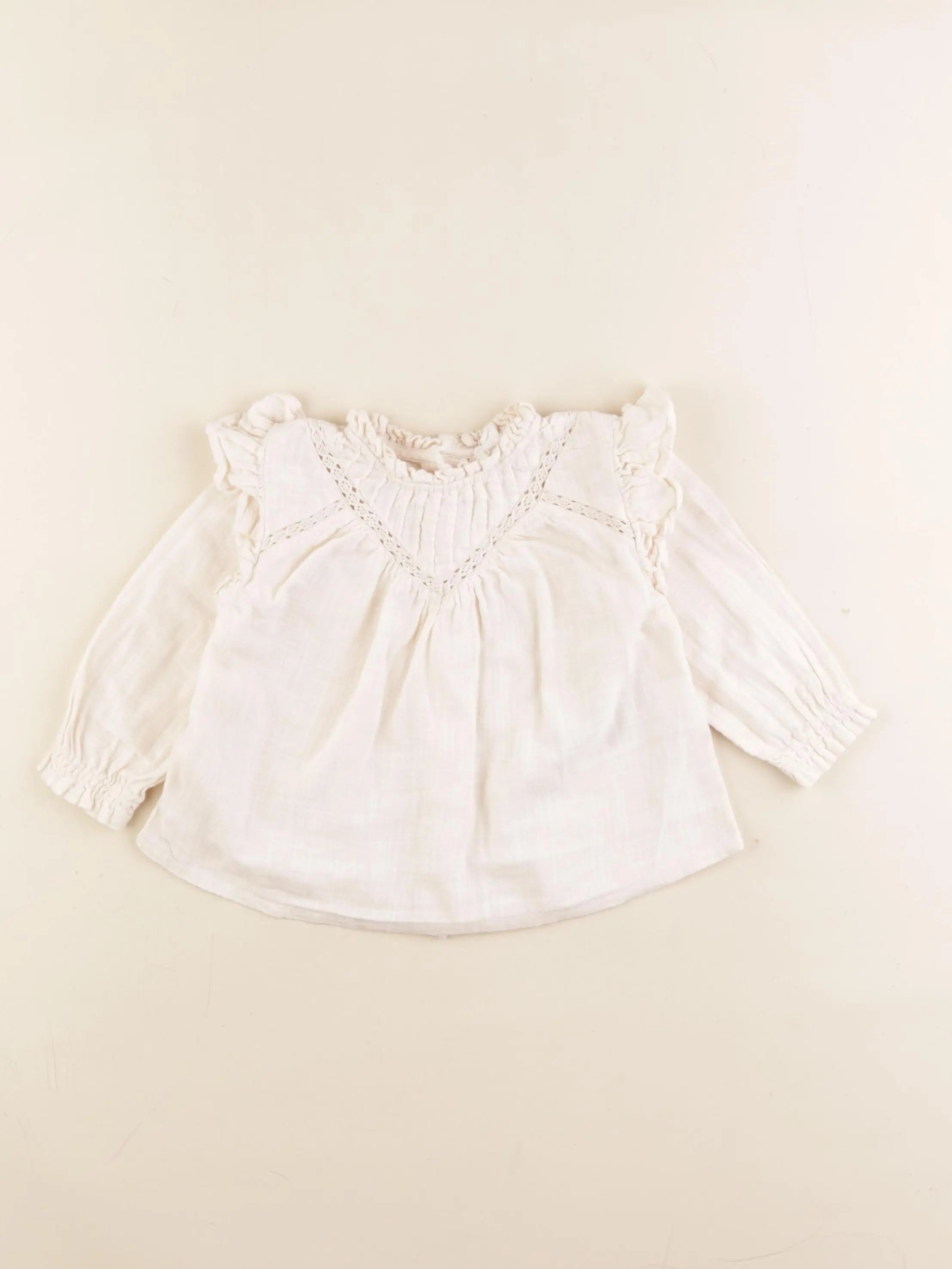 Vertbaudet - blouse beige - 9 mois