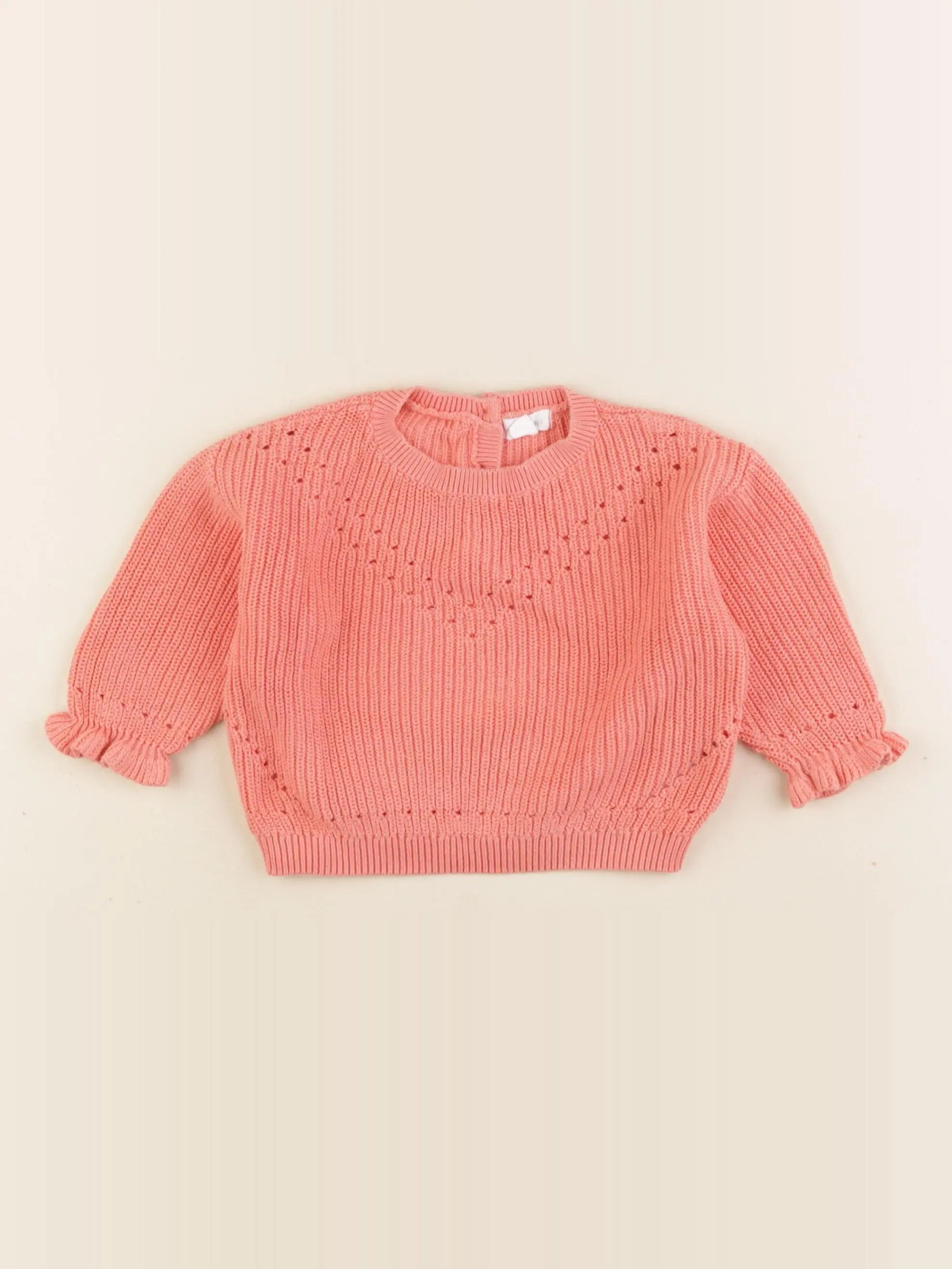 Vertbaudet - pull orange - 9 mois