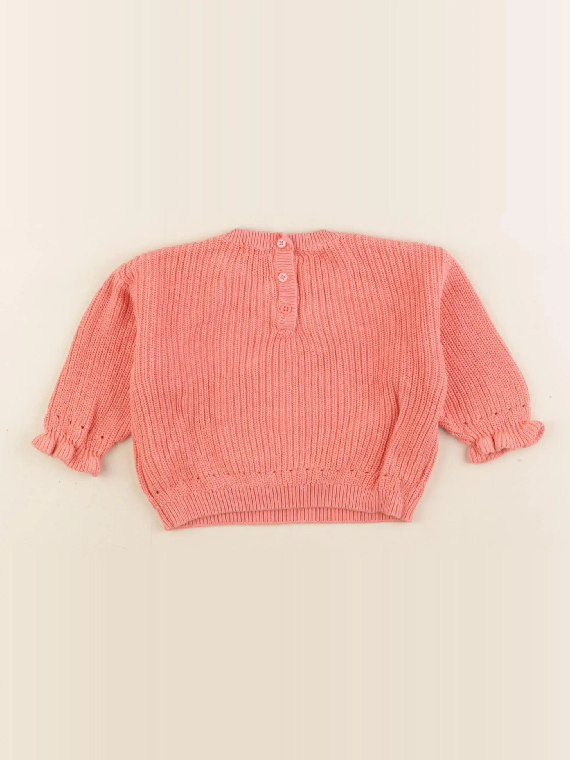 Vertbaudet - pull orange - 9 mois