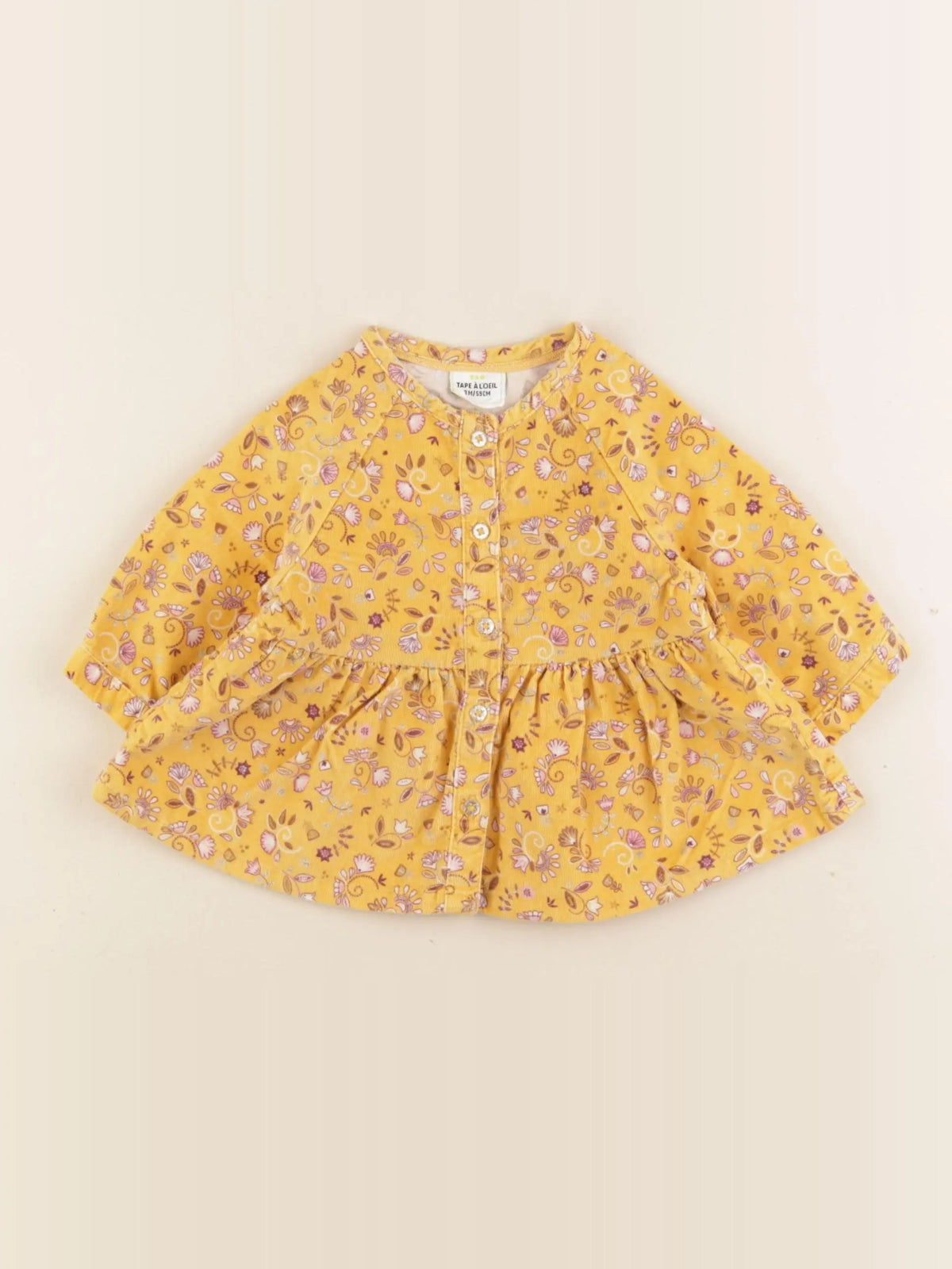 Tape à l'oeil - robe jaune - 3 mois