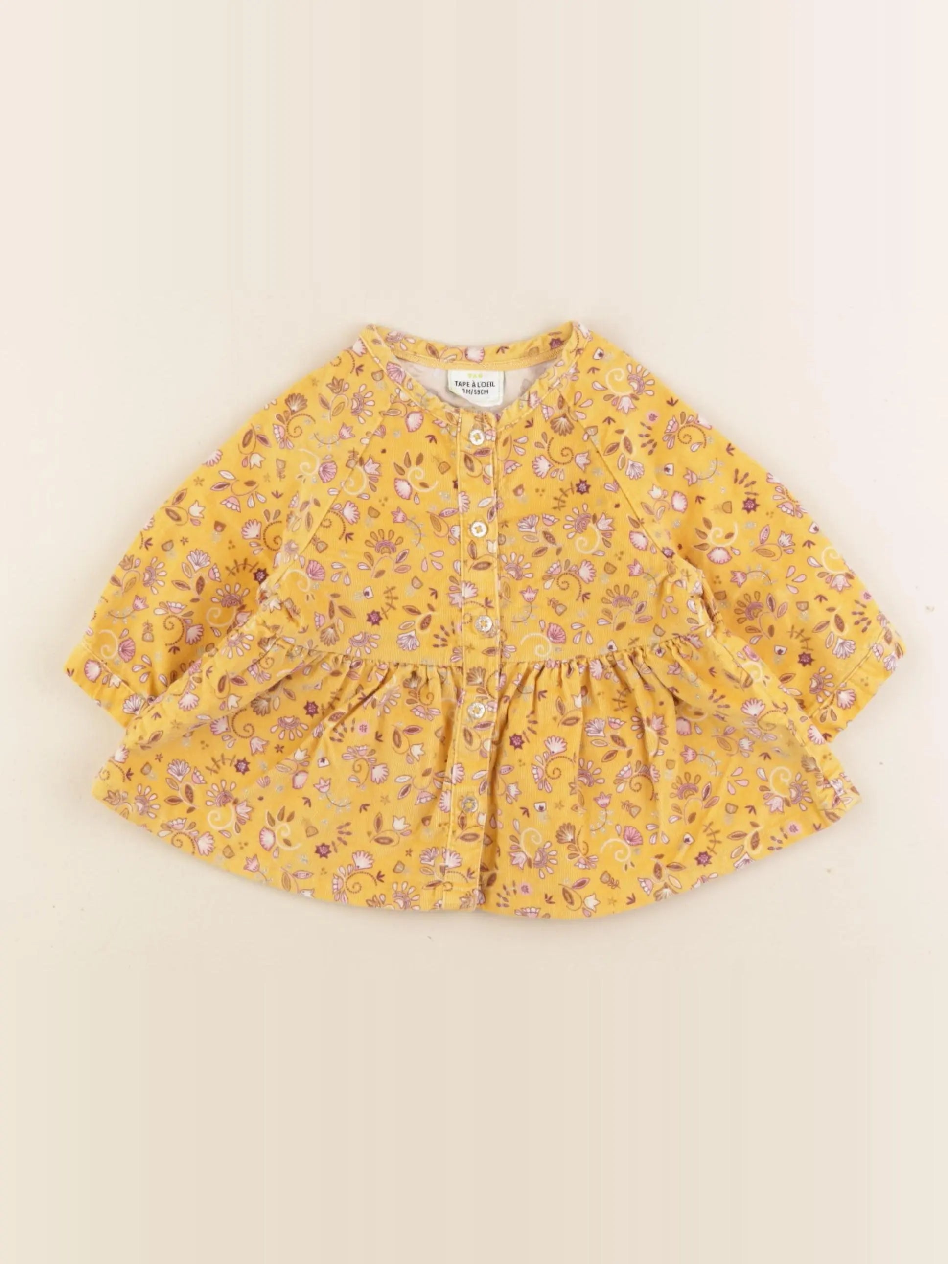 Tape à l'oeil - robe jaune - 3 mois