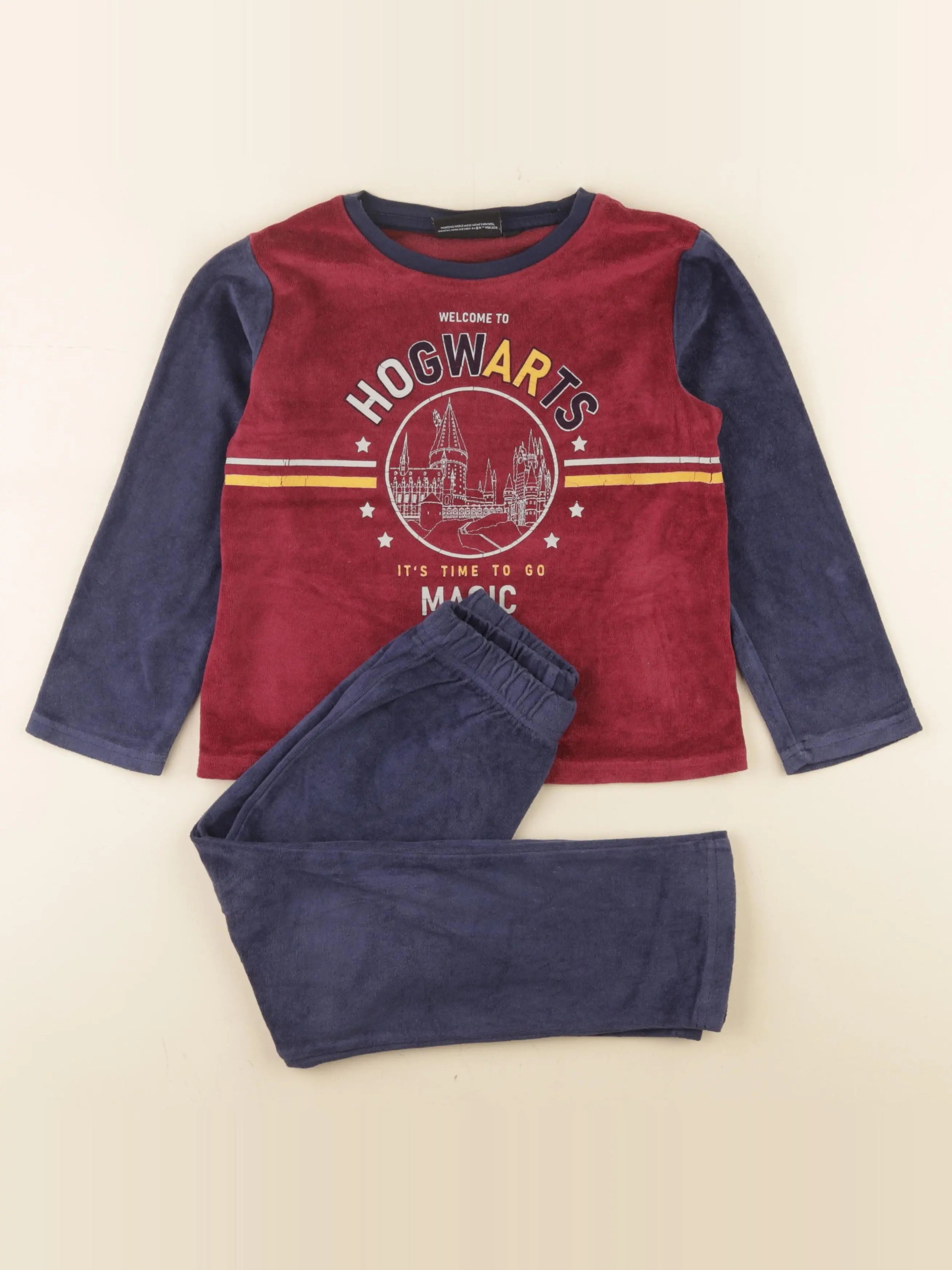 Vertbaudet - pyjama velours bleu, rouge - 6 ans