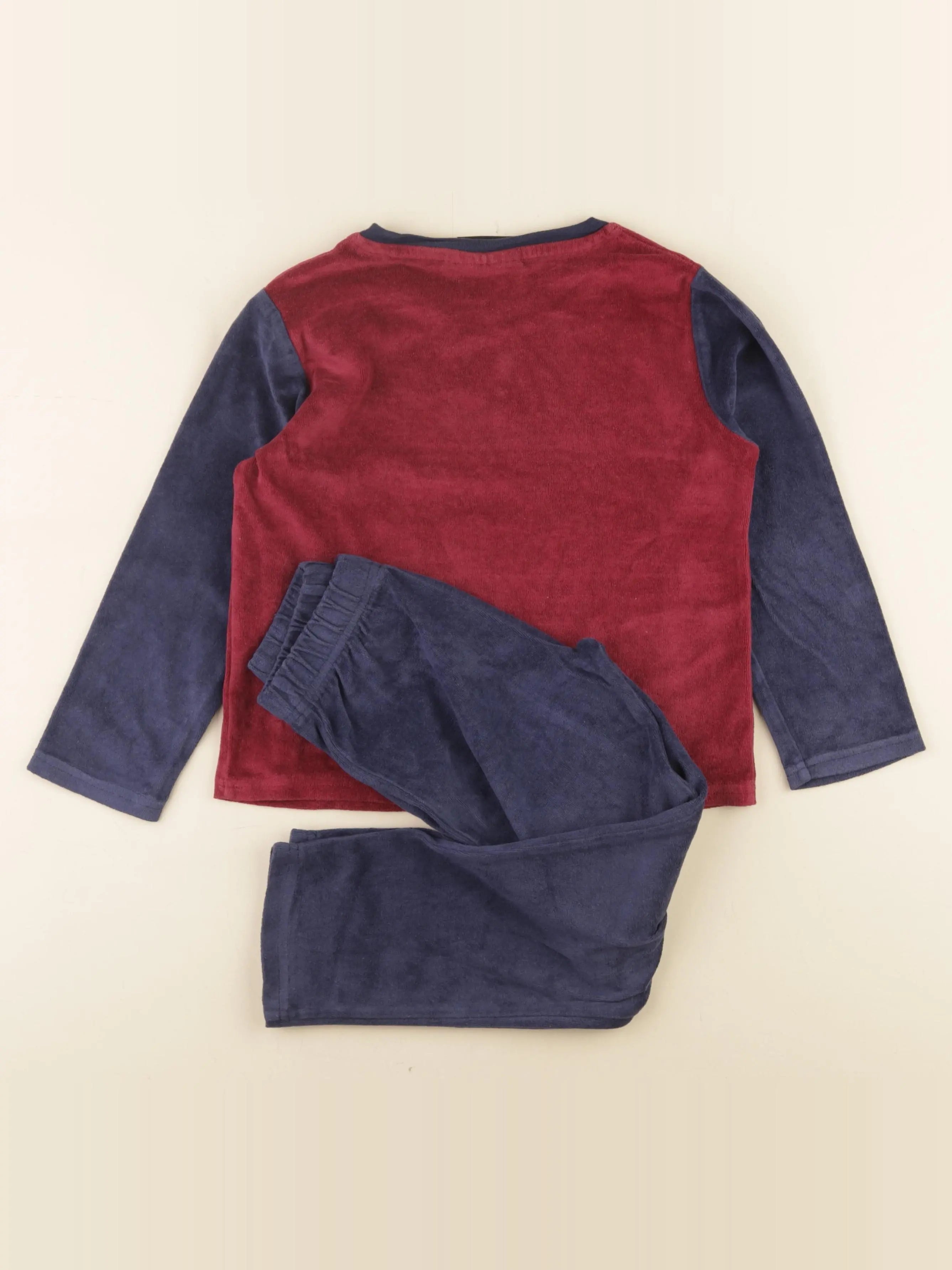 Vertbaudet - pyjama velours bleu, rouge - 6 ans