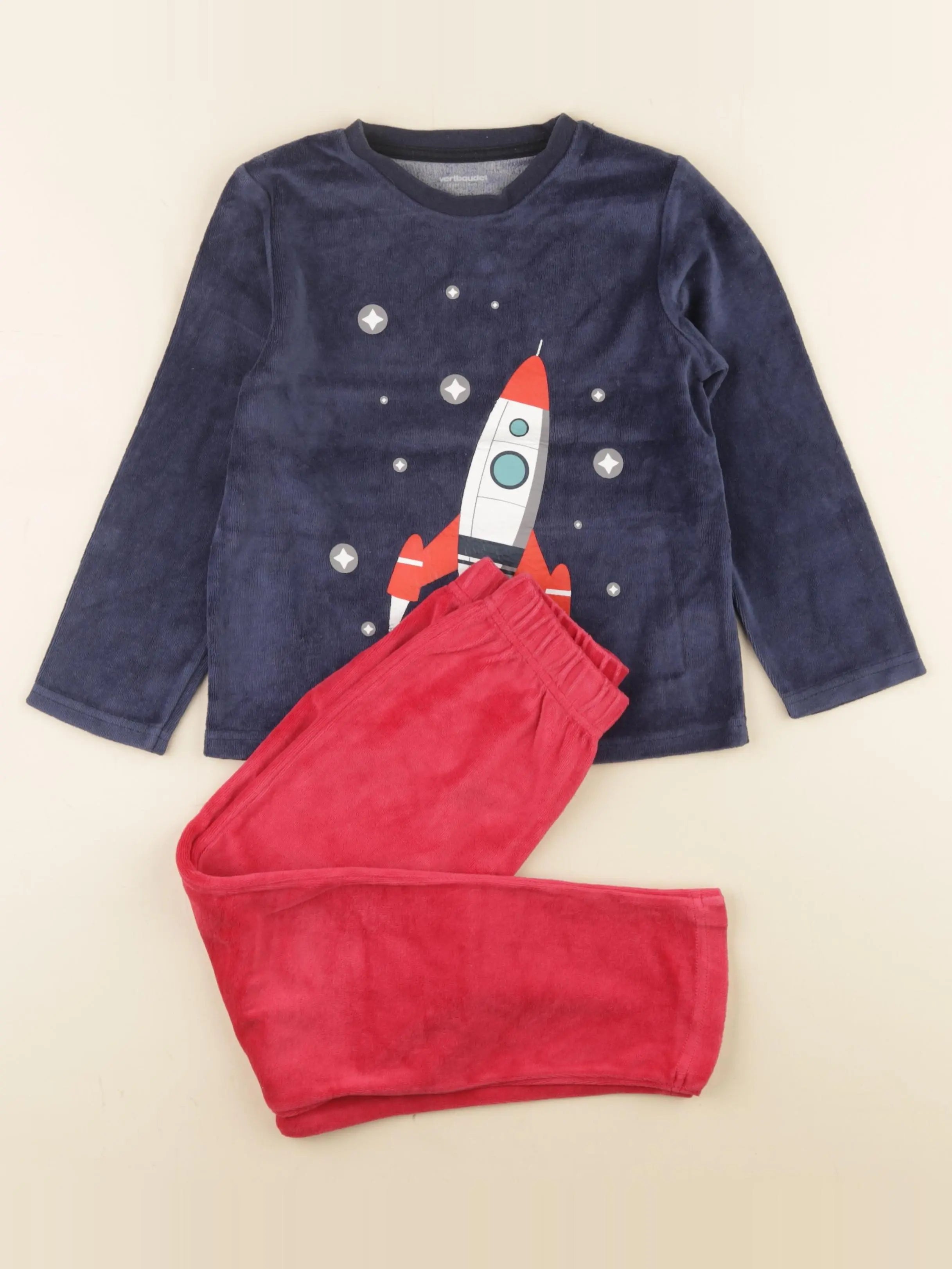 Vertbaudet - pyjama bleu, rouge - 6 ans