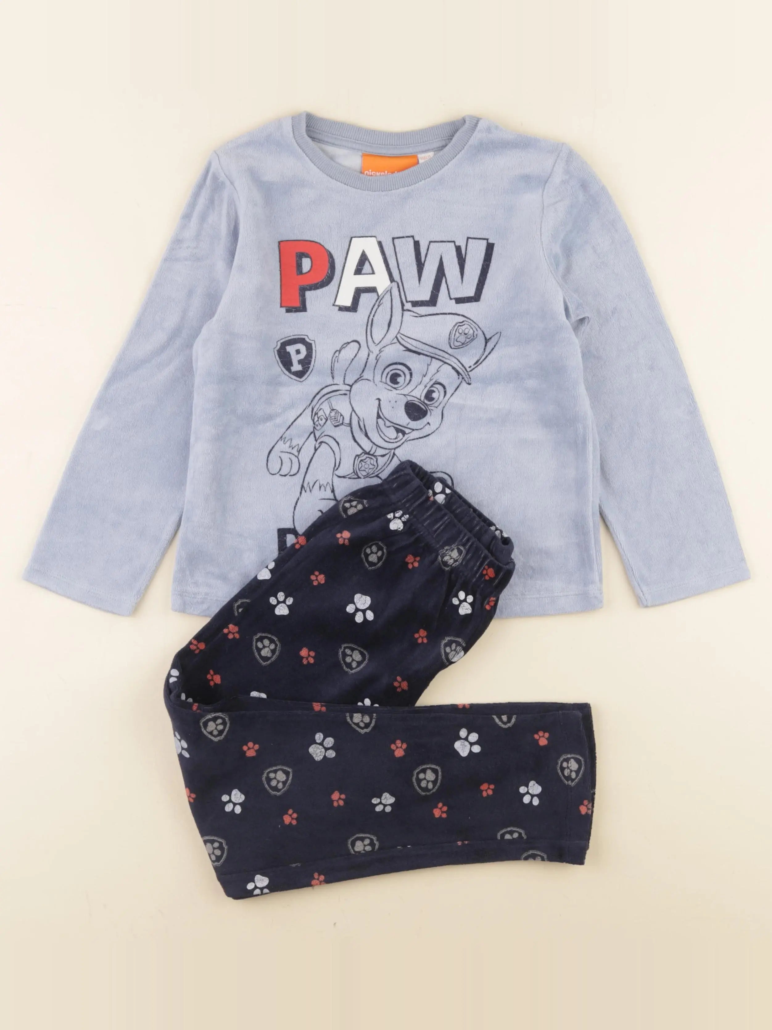 Vertbaudet - pyjama velours bleu - 6 ans