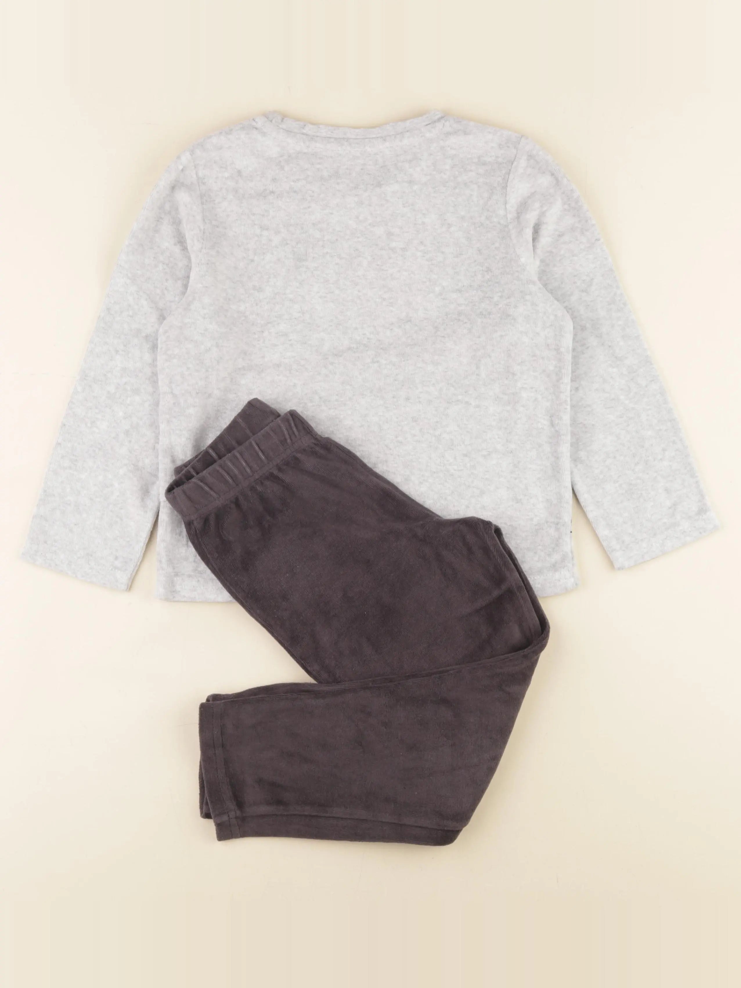 Vertbaudet - pyjama velours gris - 6 ans