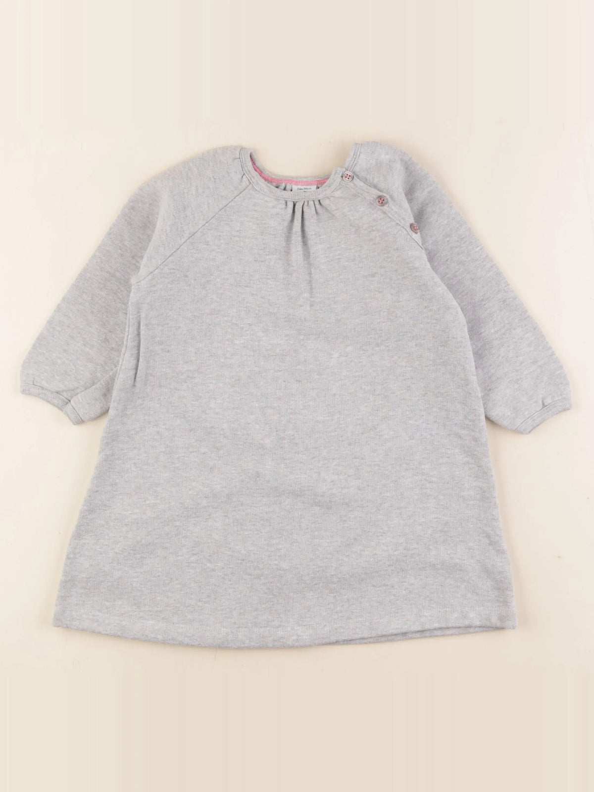 Petit Bateau - robe gris - 24 mois