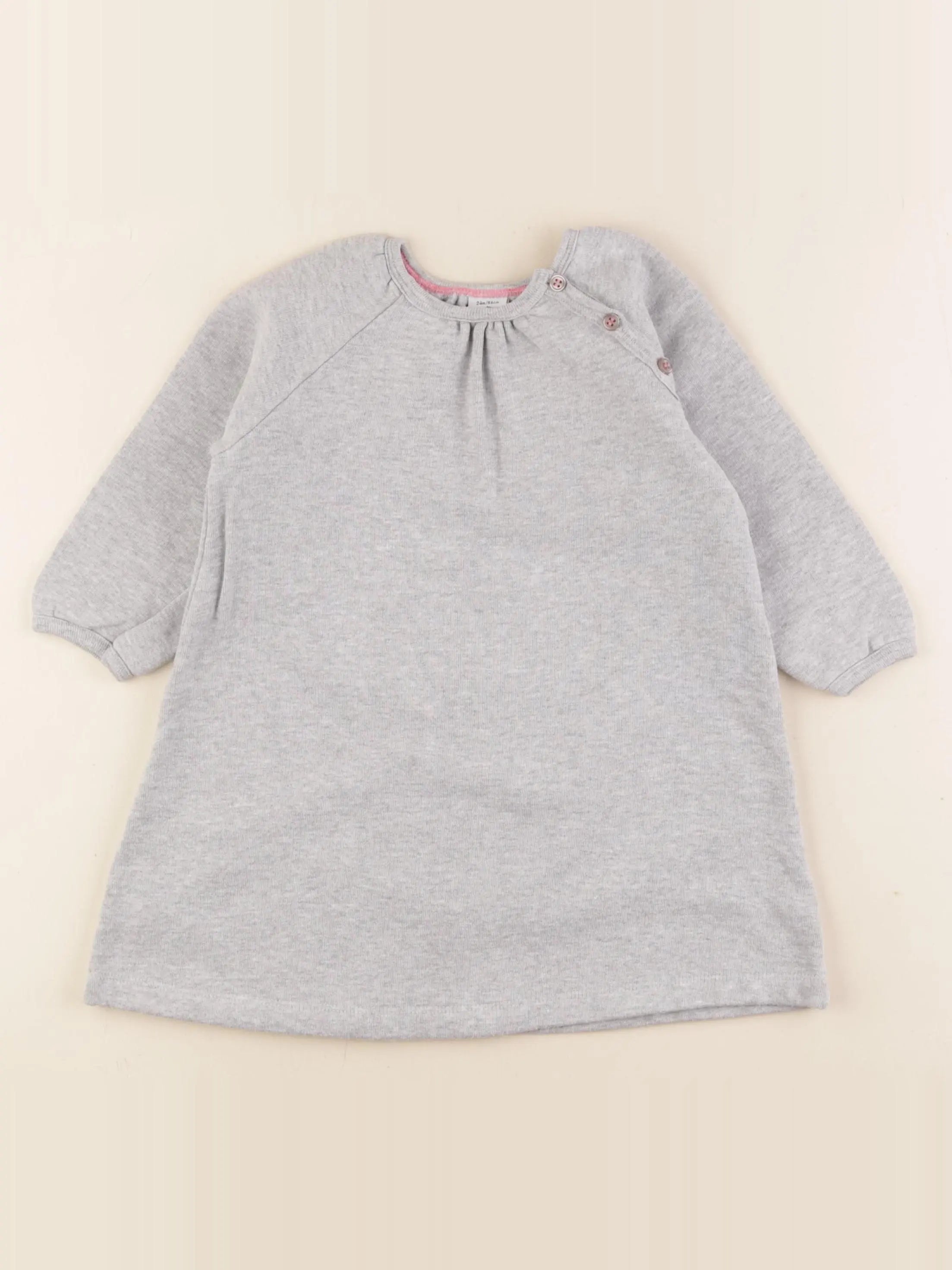 Petit Bateau - robe gris - 24 mois