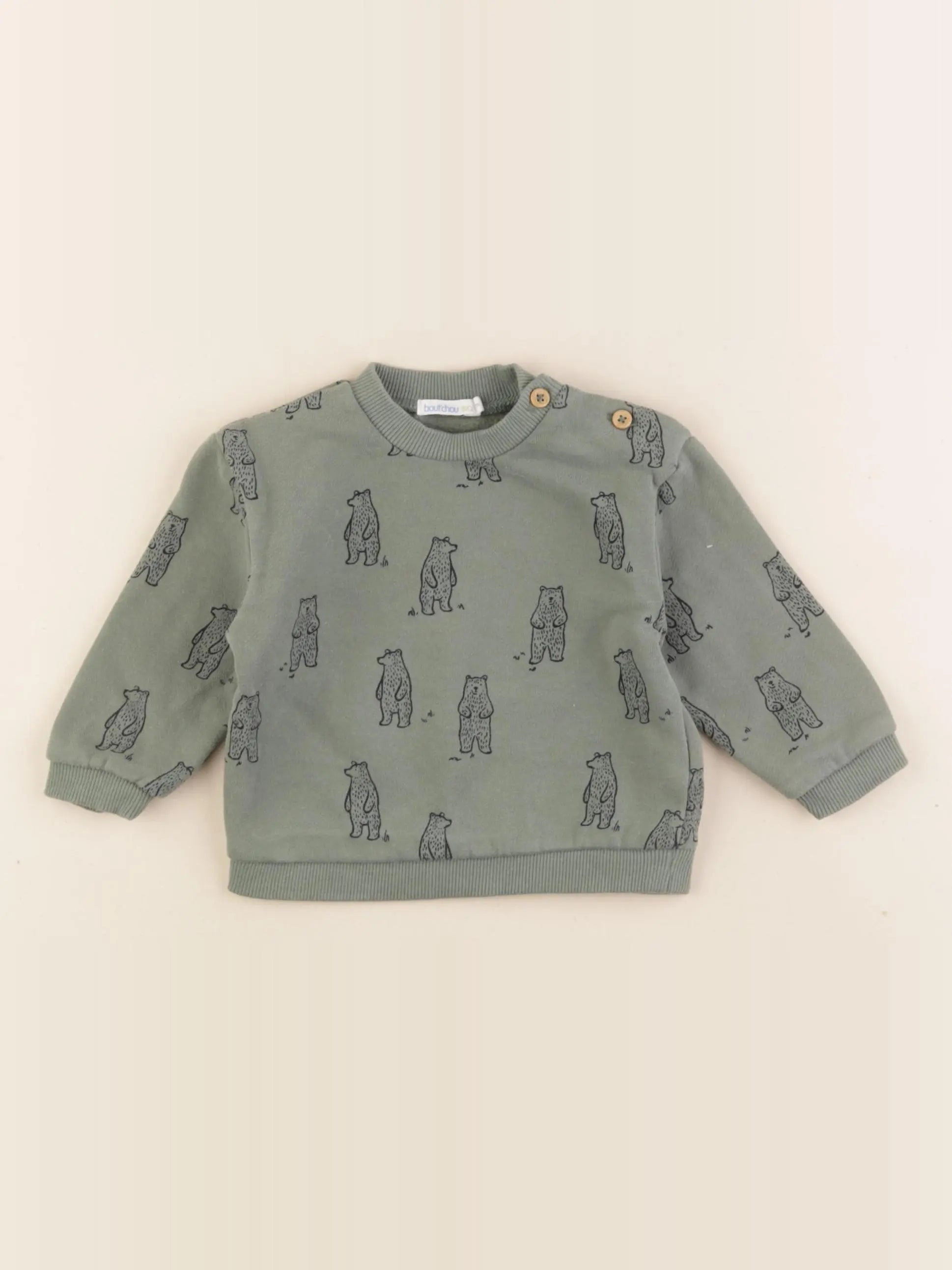 Boutchou - sweat vert - 9 mois