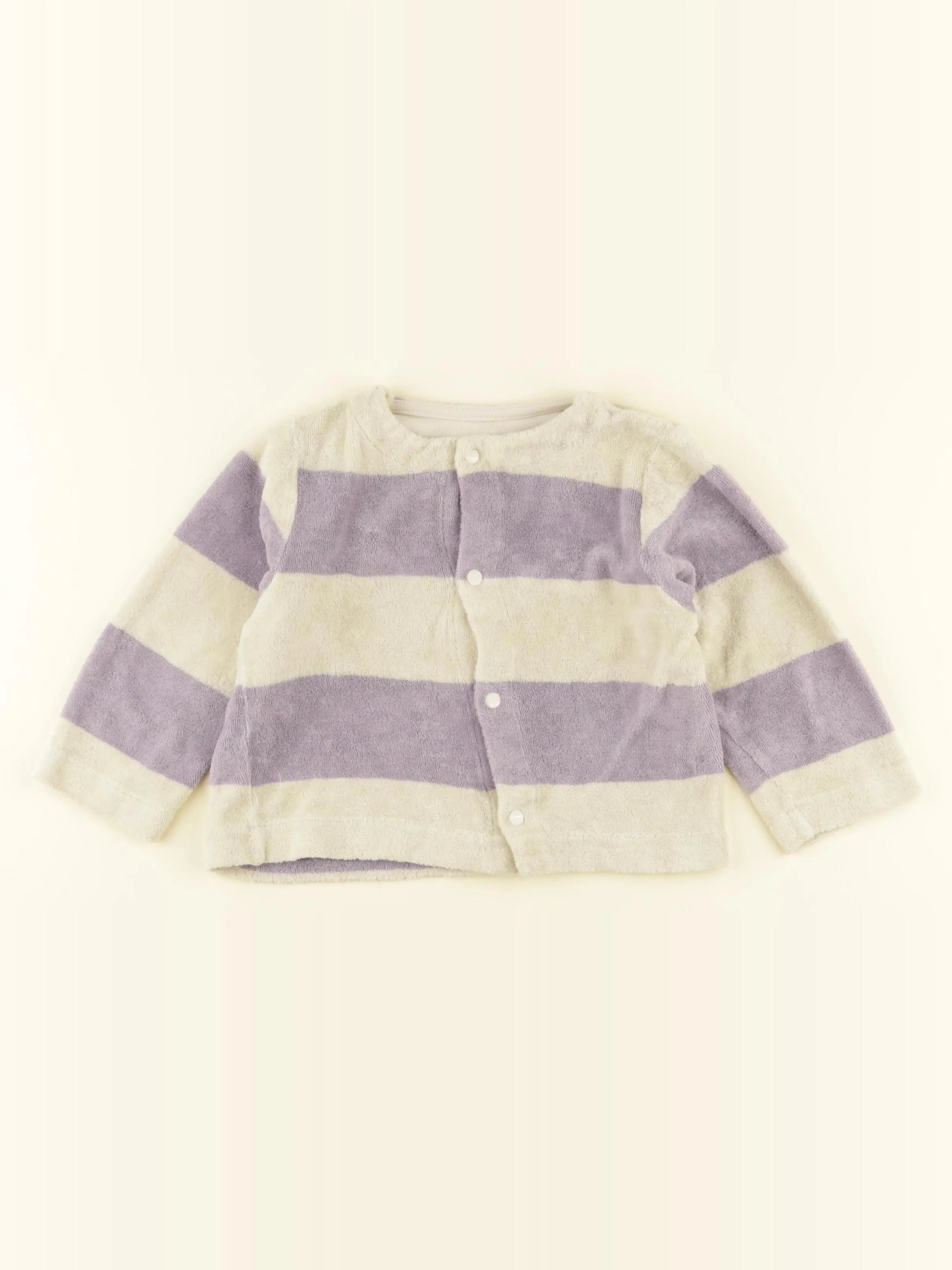 Poudre Organic - sweat beige, violet - 24 mois
