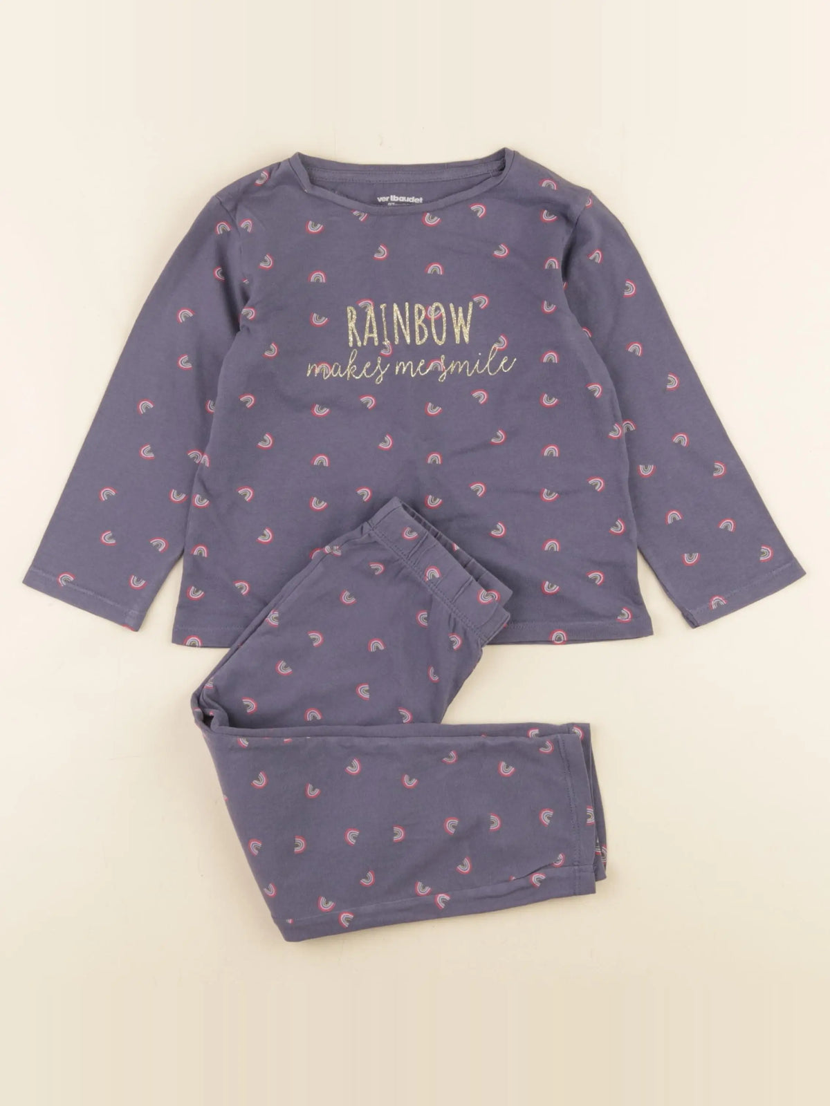 Vertbaudet - pyjama coton bleu, or - 3 ans