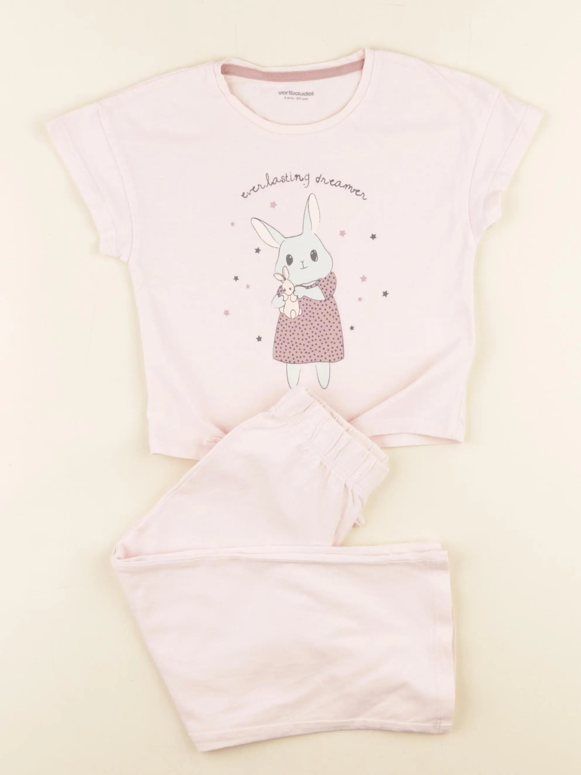 Vertbaudet - pyjama coton rose - 3 ans