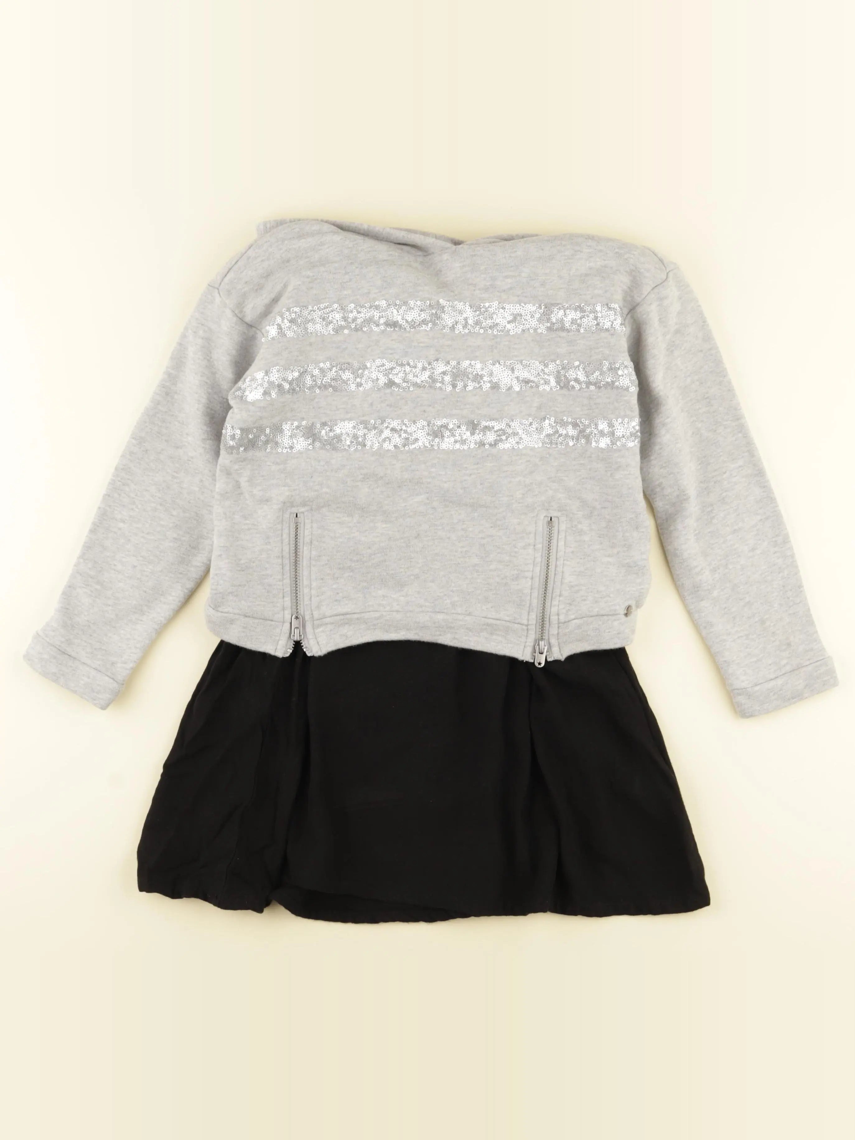 IKKS - robe gris, noir - 6 ans