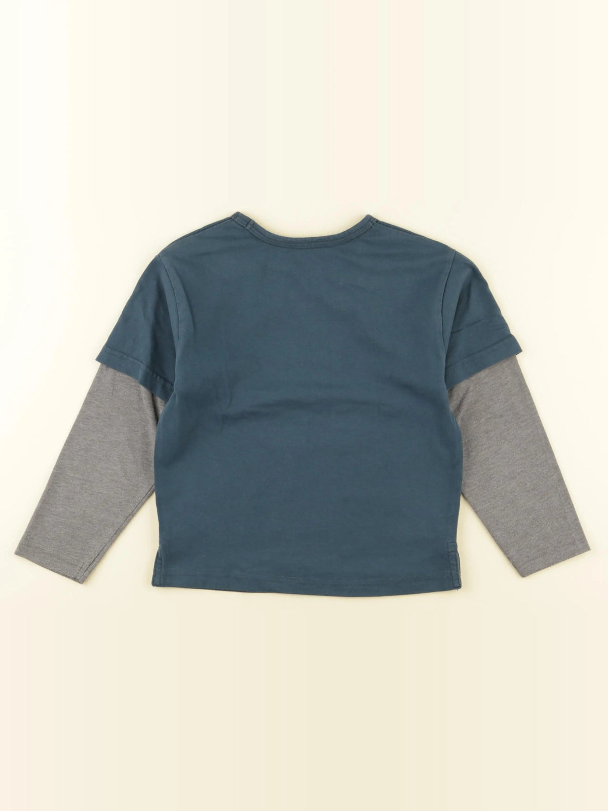Vertbaudet - tee-shirt bleu, gris - 5 ans