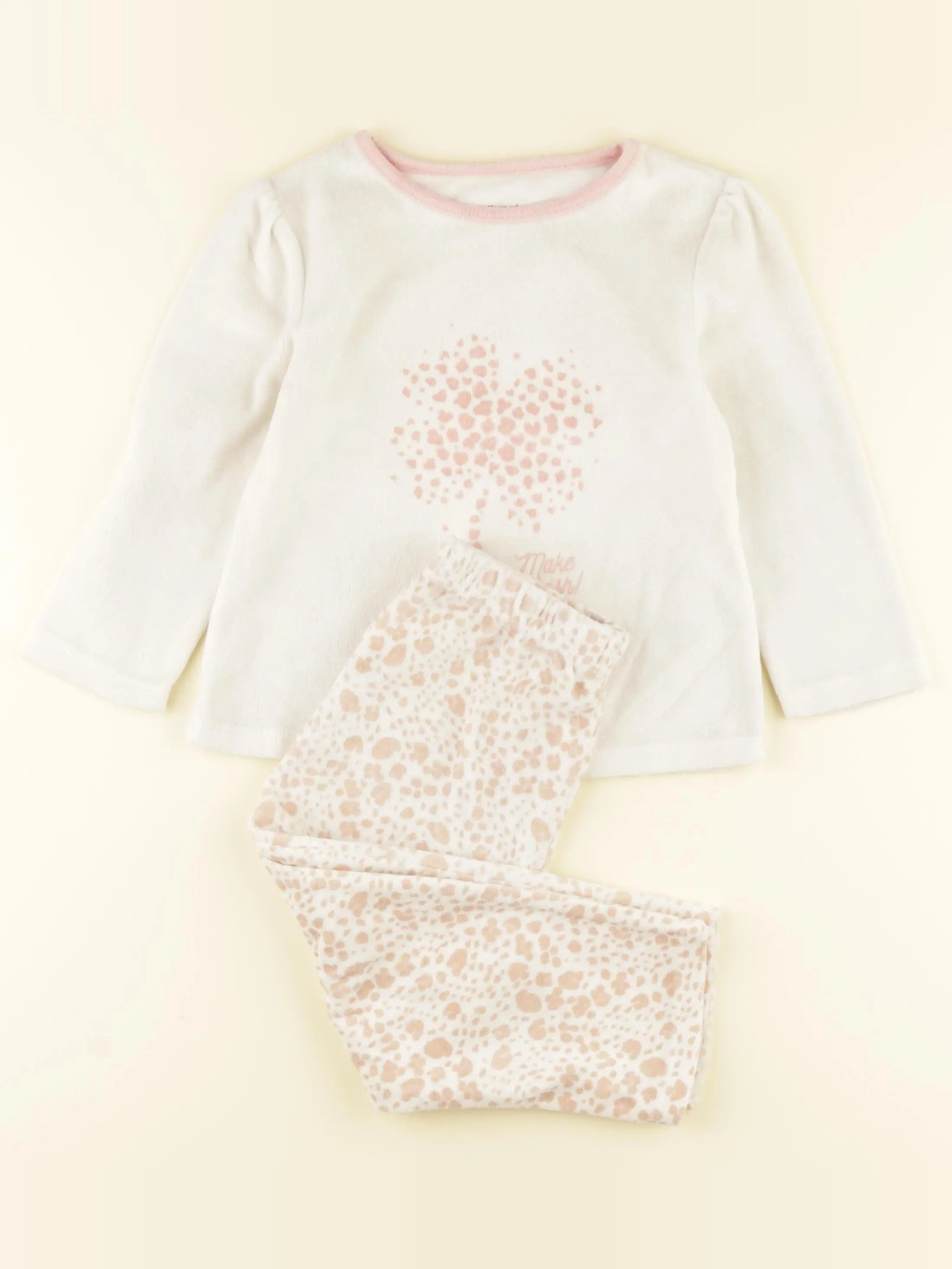Vertbaudet - pyjama velours rose - 3 ans