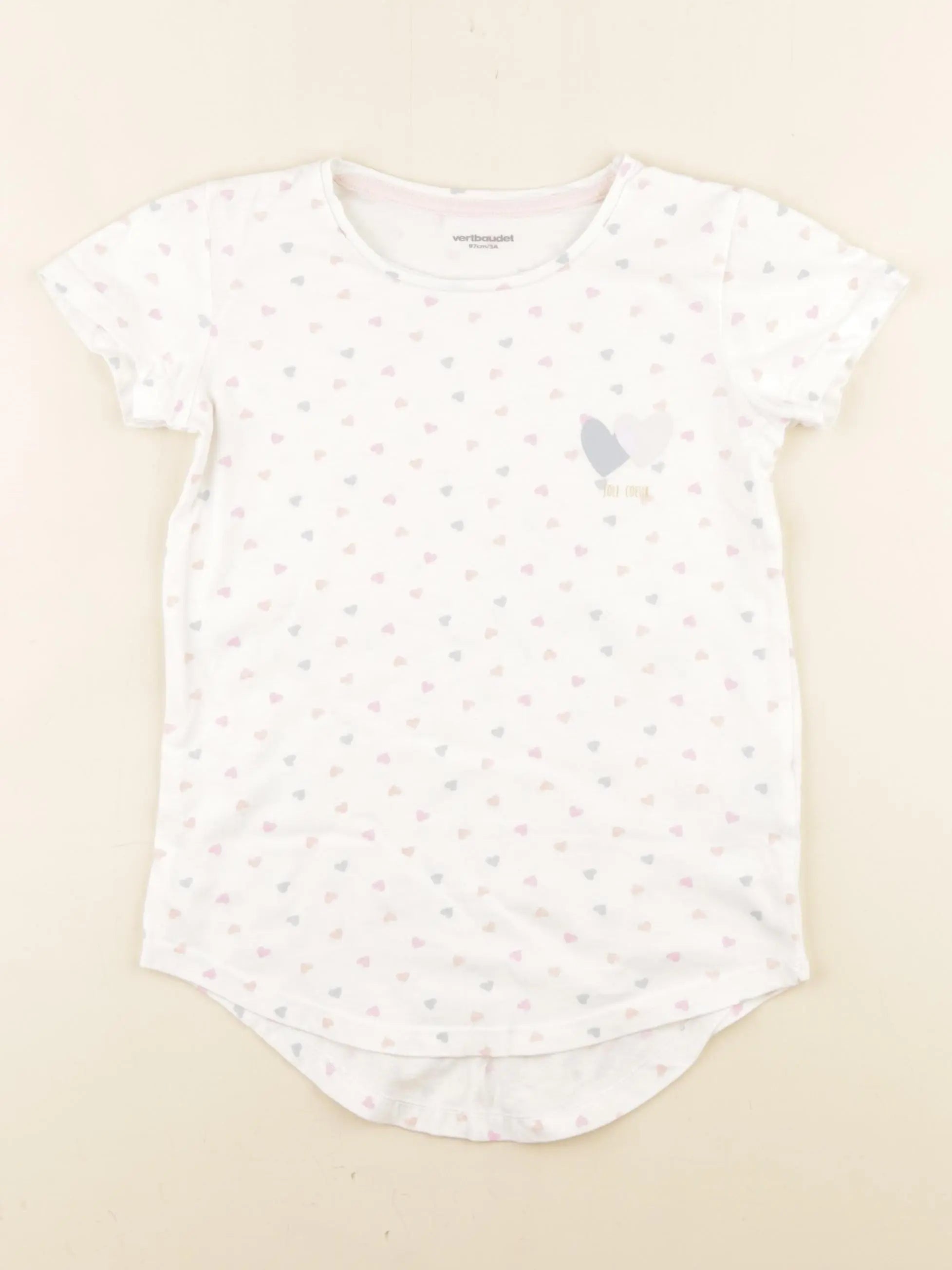 Vertbaudet - chemise de nuit coton blanc, or - 3 ans