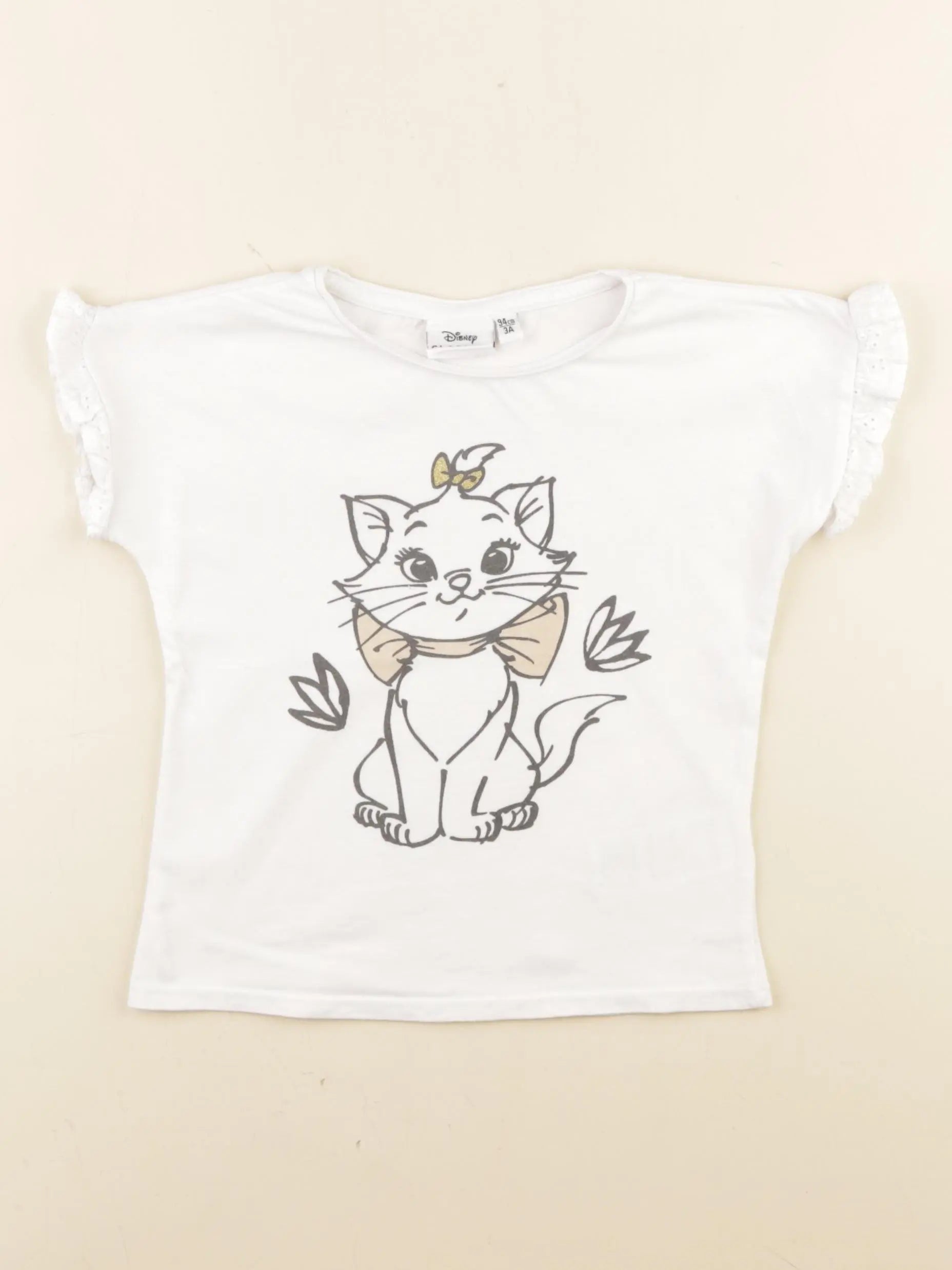 Vertbaudet - tee-shirt blanc, or - 3 ans
