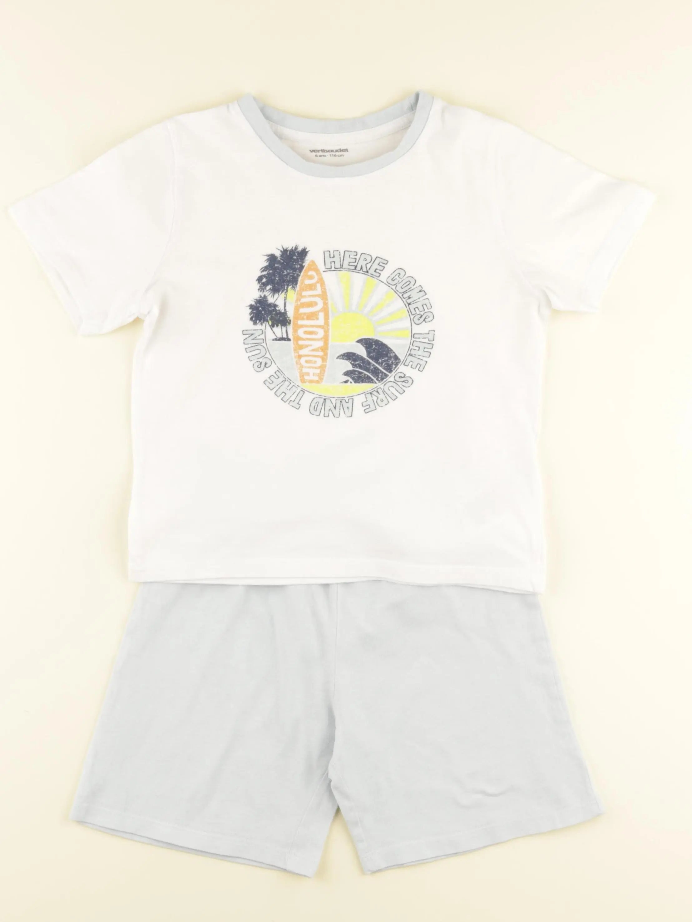 Vertbaudet - pyjama coton bleu - 6 ans
