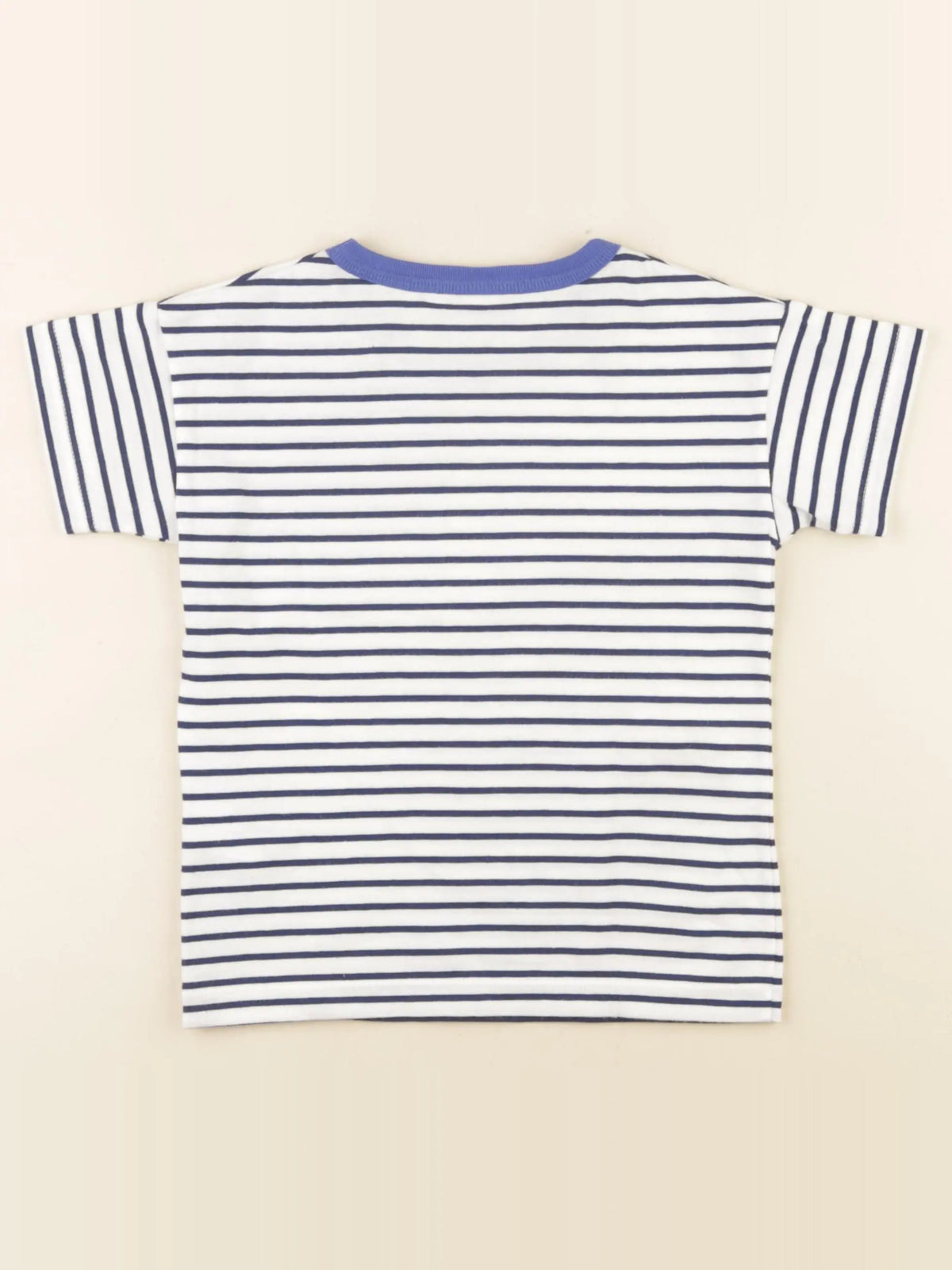 Petit Bateau - tee-shirt bleu, blanc - 5 ans