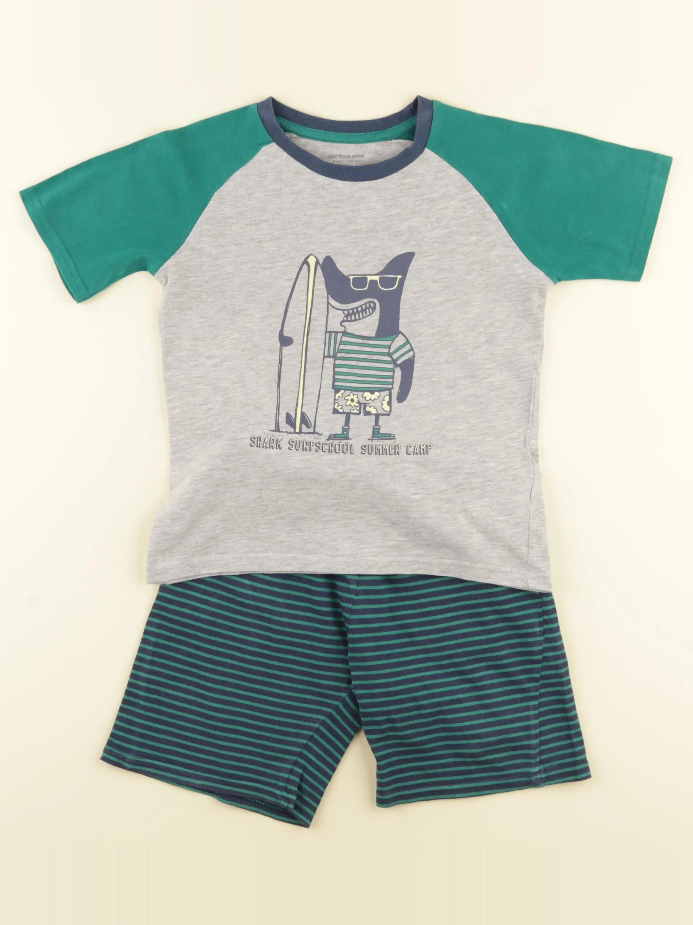 Vertbaudet - pyjama coton vert - 6 ans
