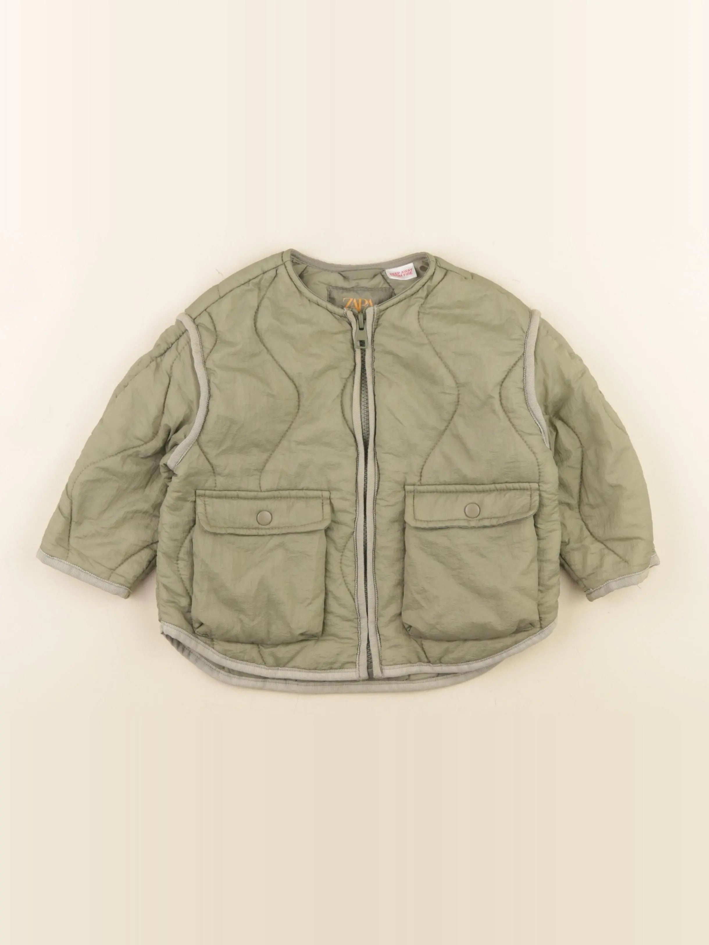 Zara - veste vert - 12/18 mois