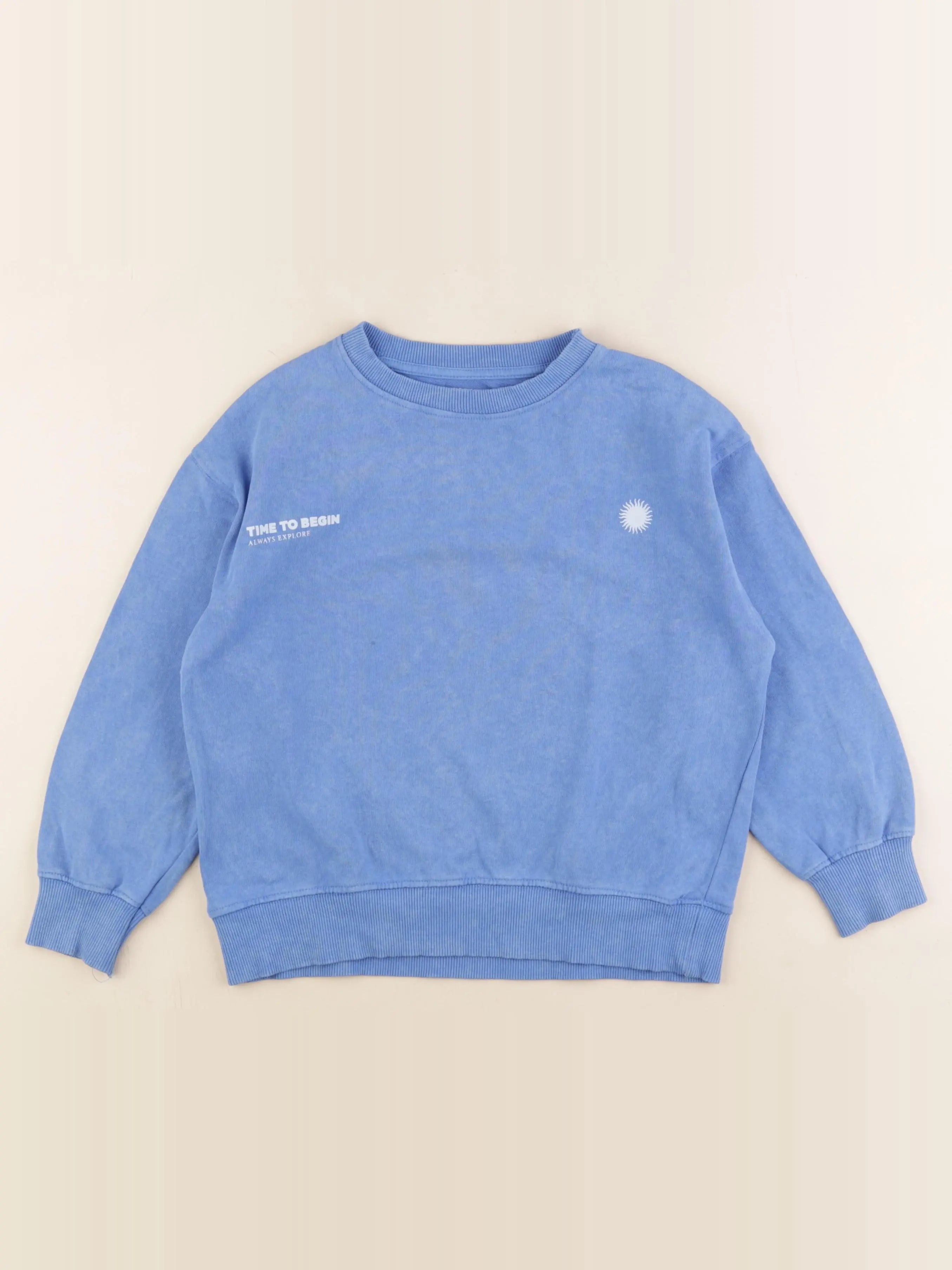 Zara - sweat imprimé au dos bleu - 6/7 ans