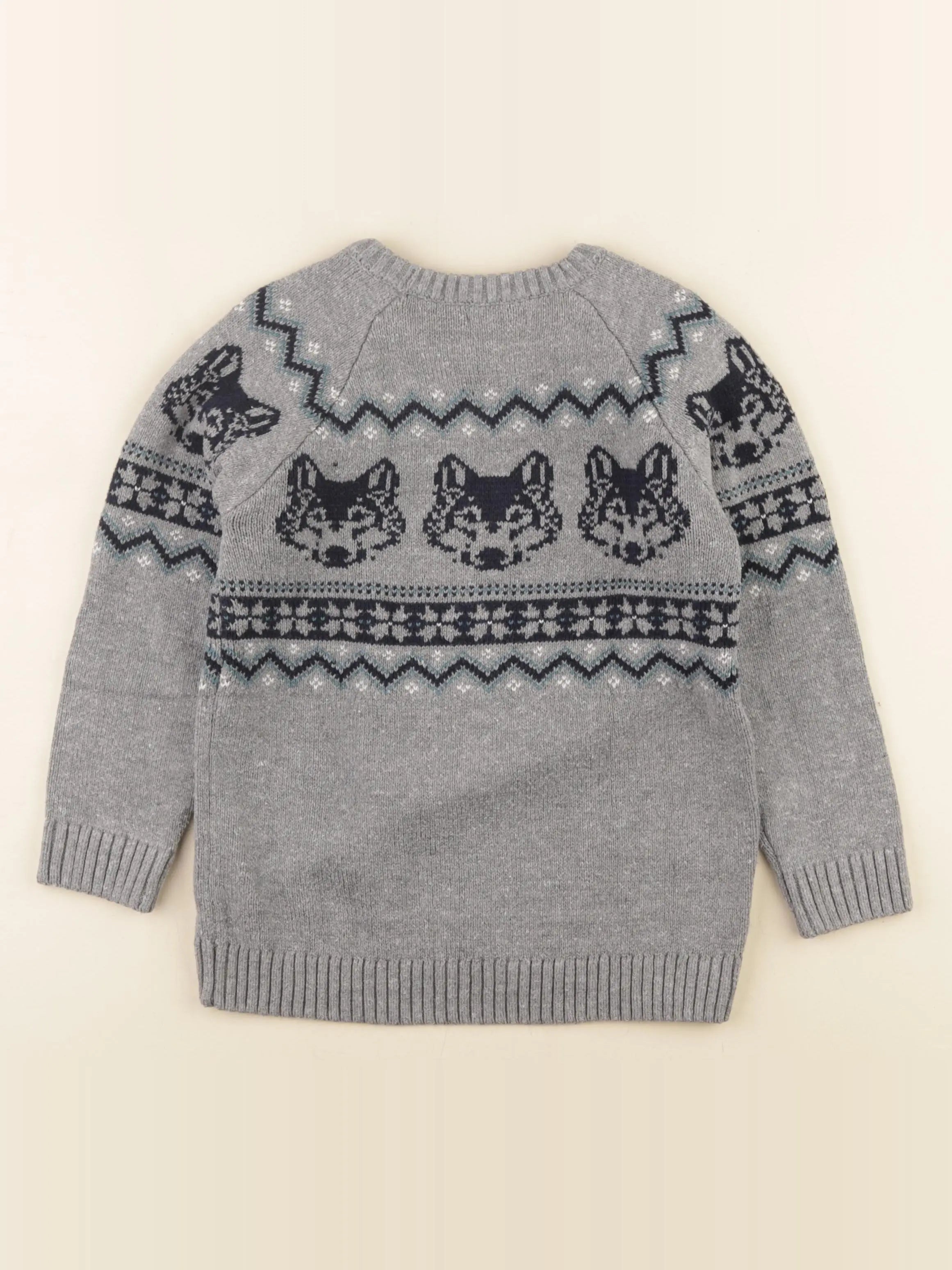 Vertbaudet - pull gris - 6 ans