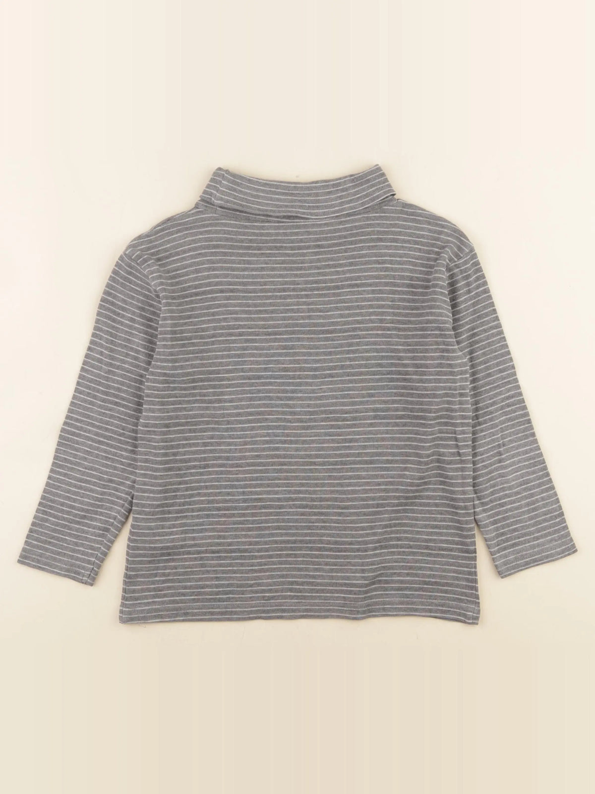 Vertbaudet - sous-pull gris, blanc - 8 ans