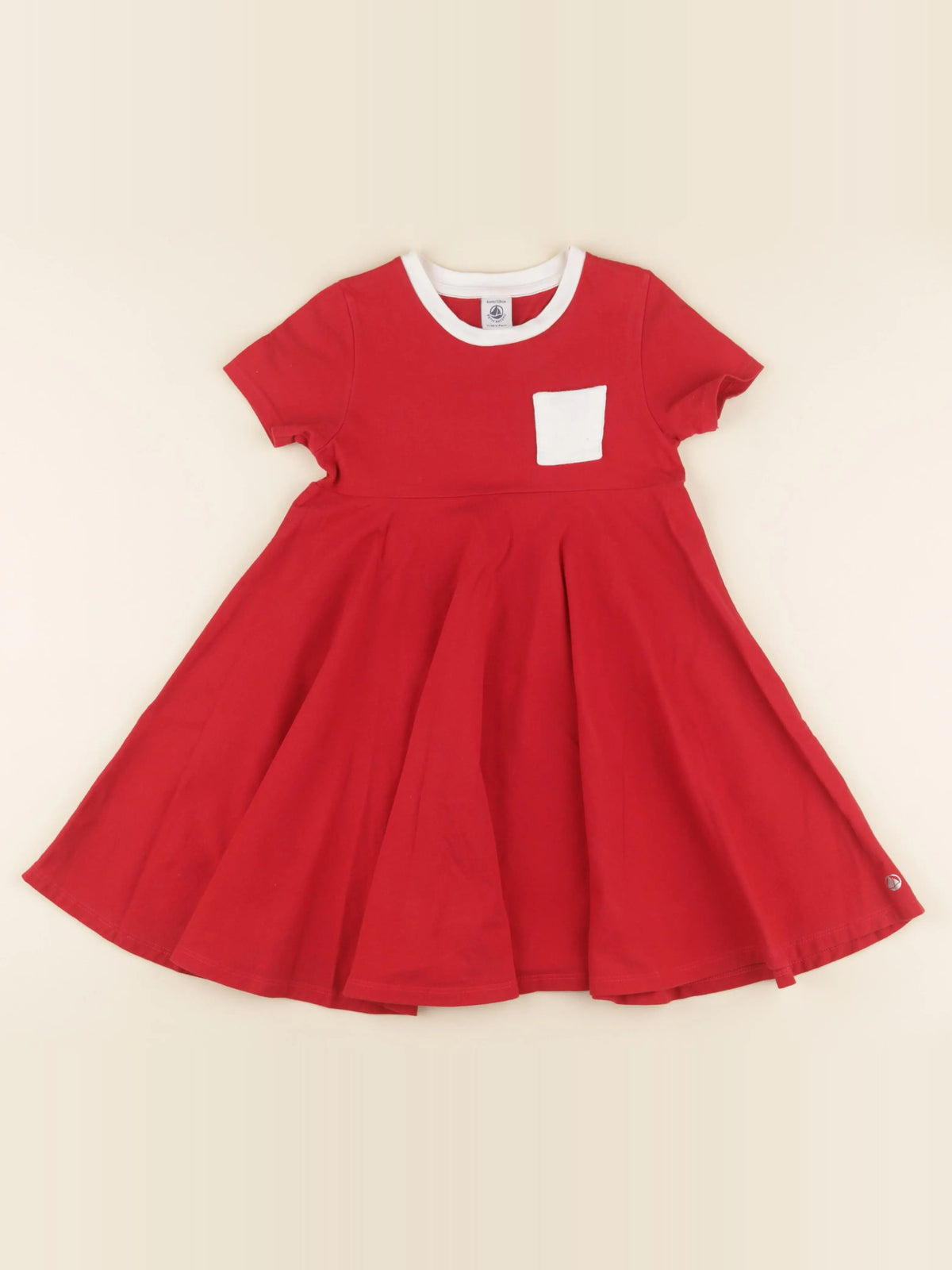 Petit Bateau - robe rouge - 6 ans