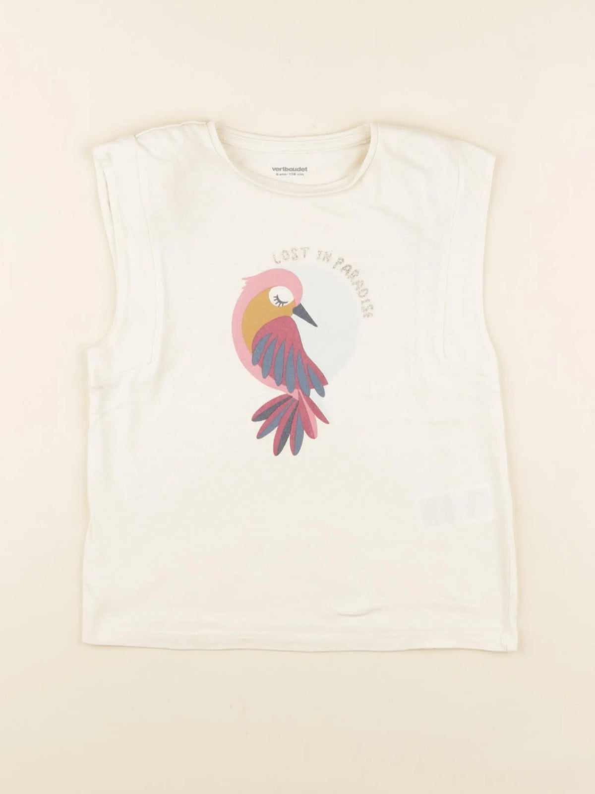 Vertbaudet - débardeur beige, or - 6 ans