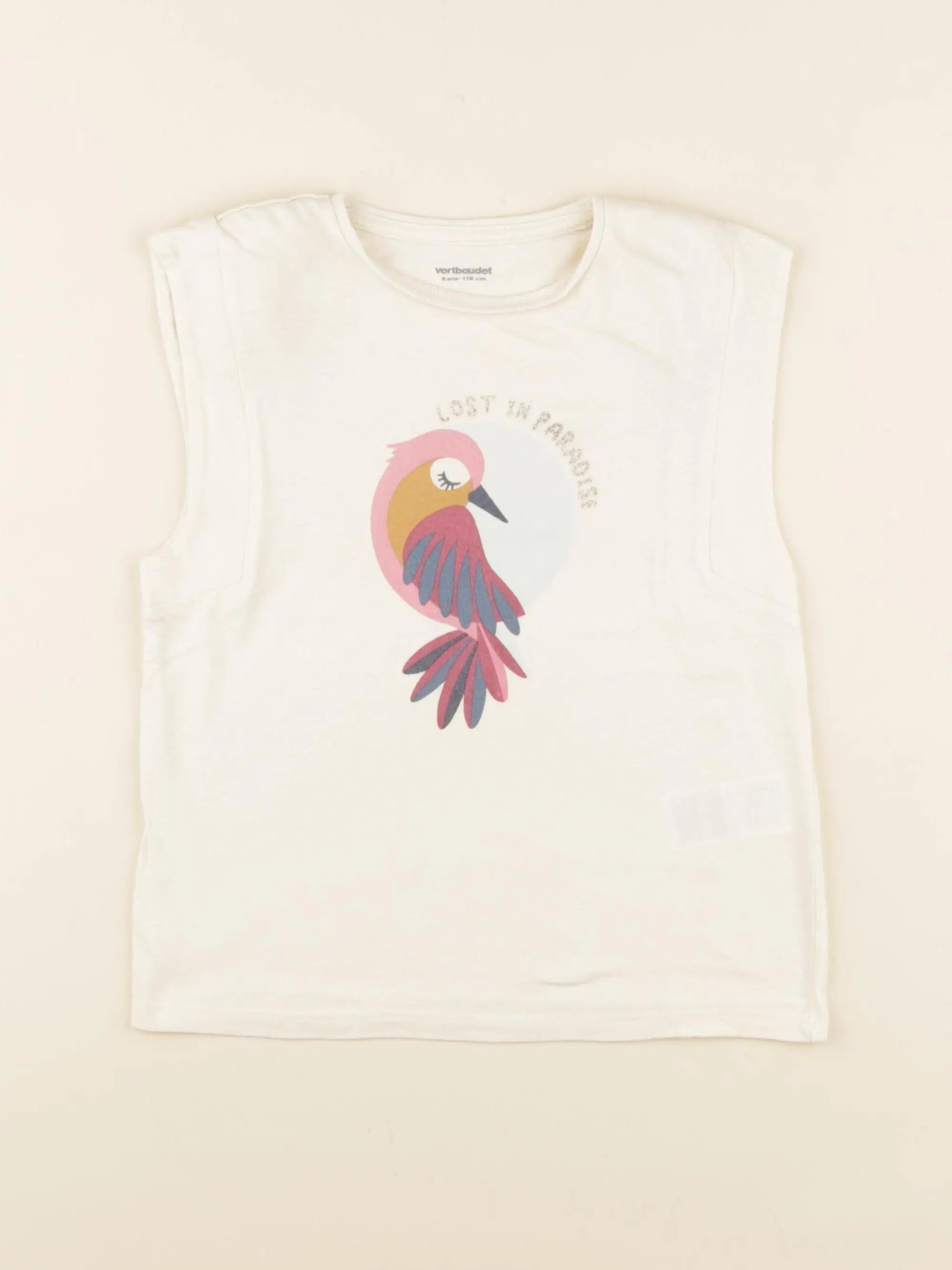 Vertbaudet - débardeur beige, or - 6 ans