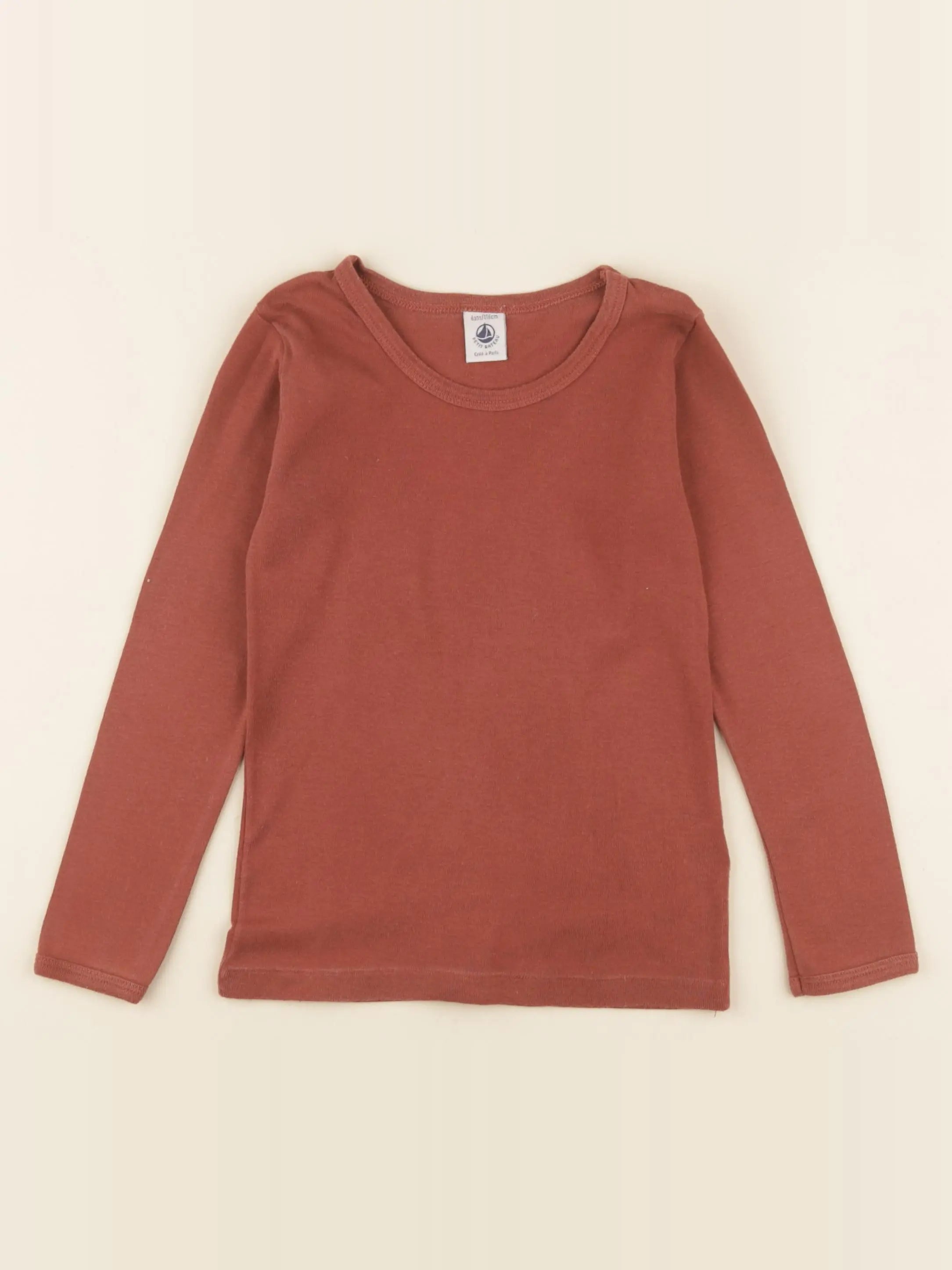 Petit Bateau - maillot de corps marron - 6 ans