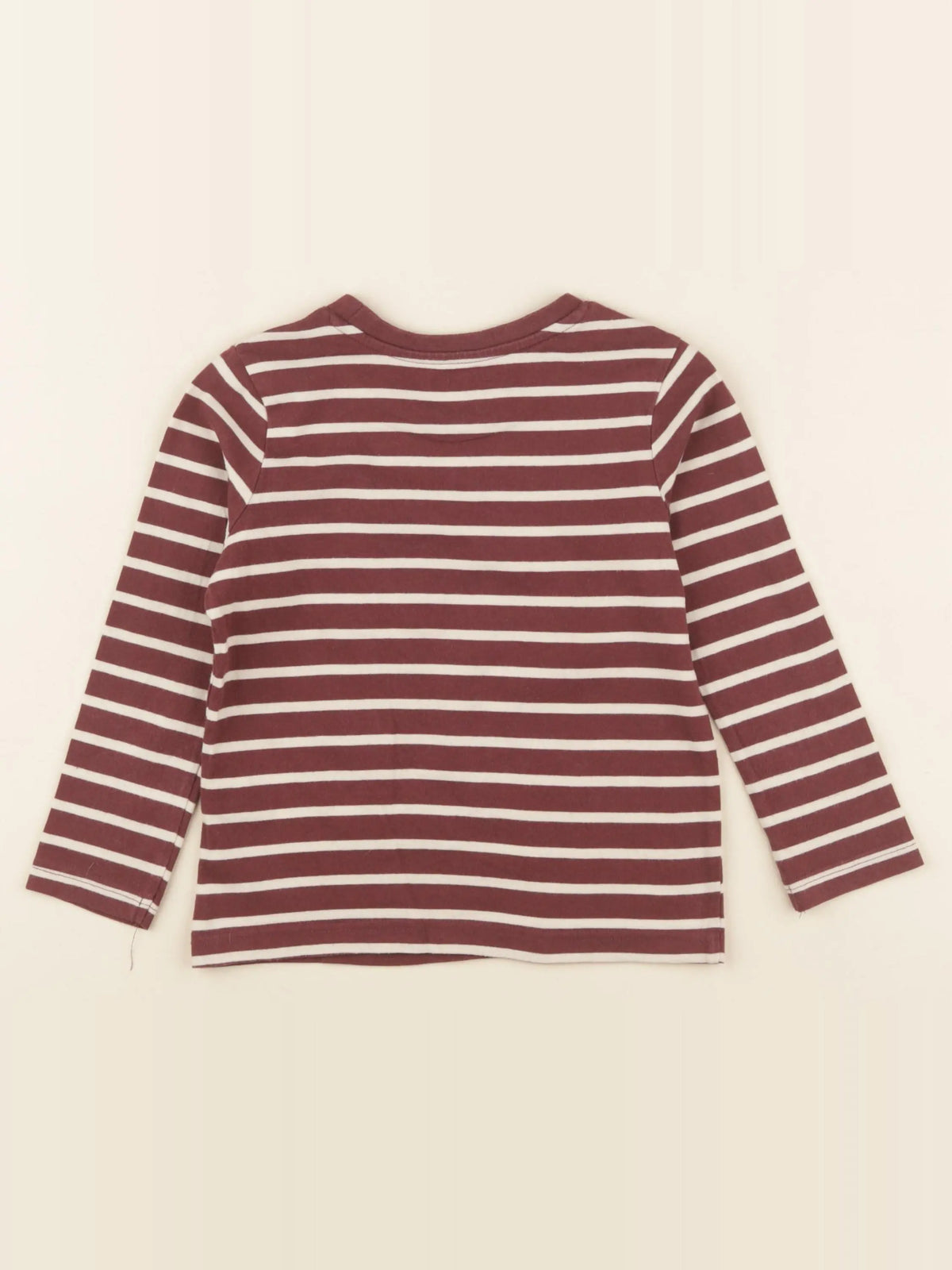 Vertbaudet - tee-shirt beige, rouge - 4 ans