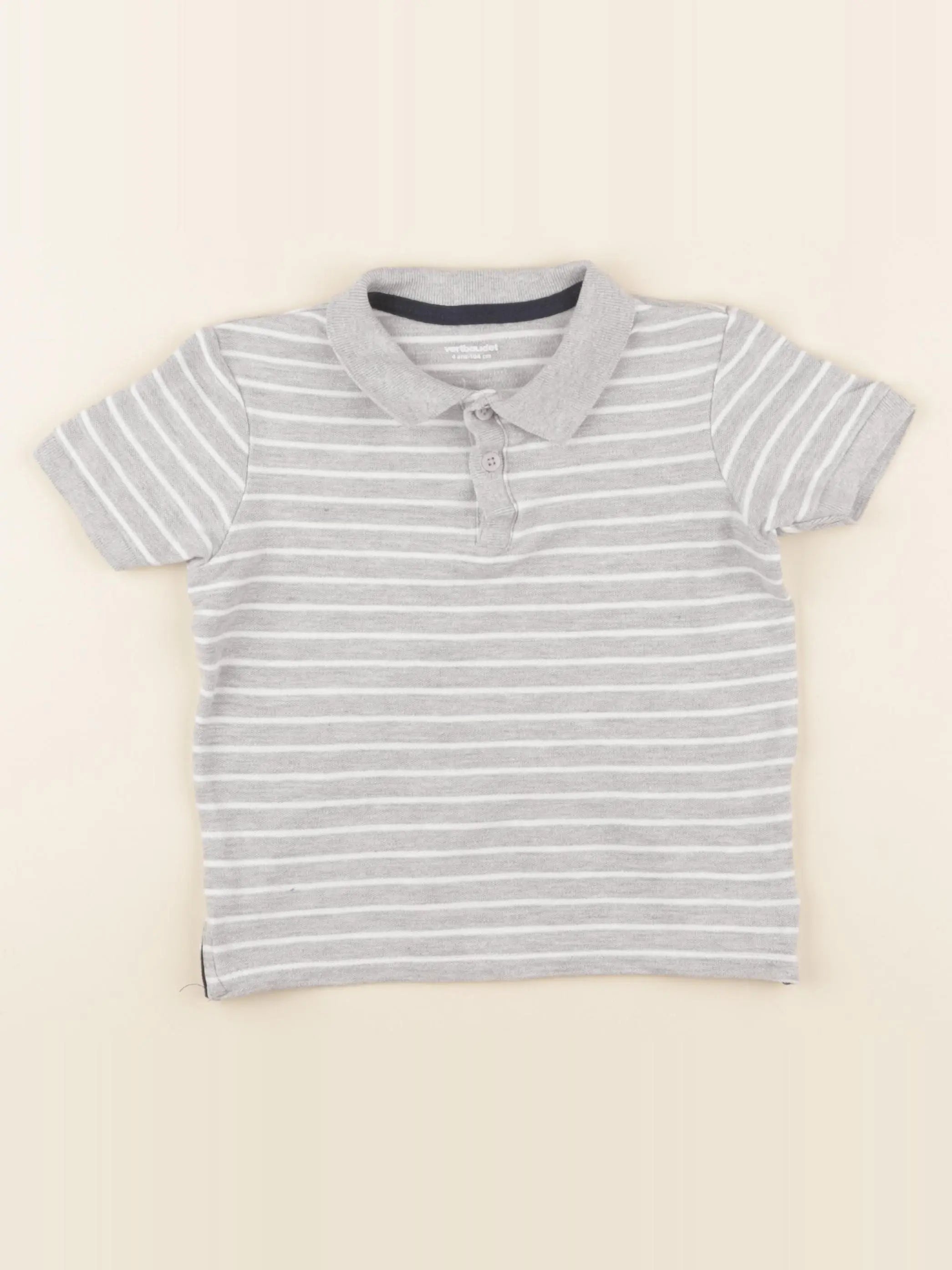 Vertbaudet - polo gris - 4 ans