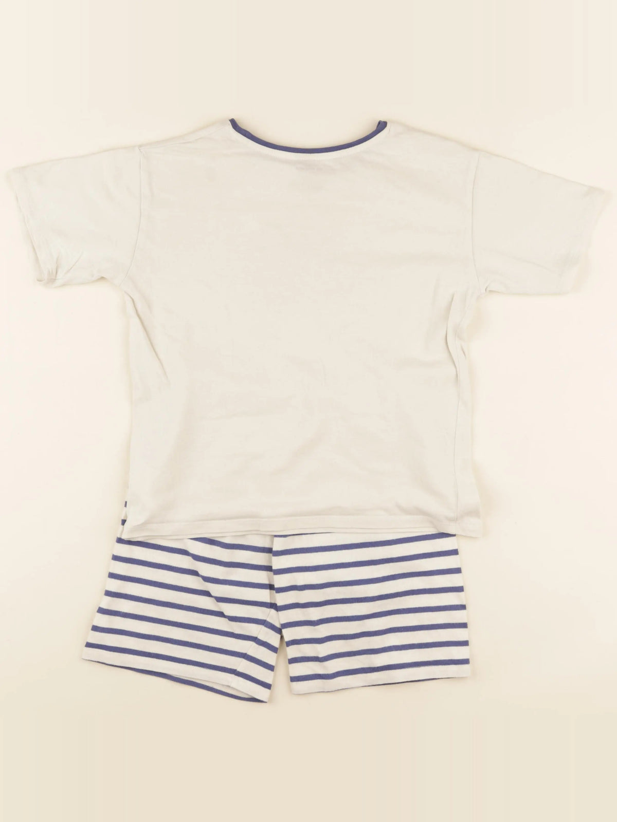 Vertbaudet - pyjama coton beige, bleu - 8 ans