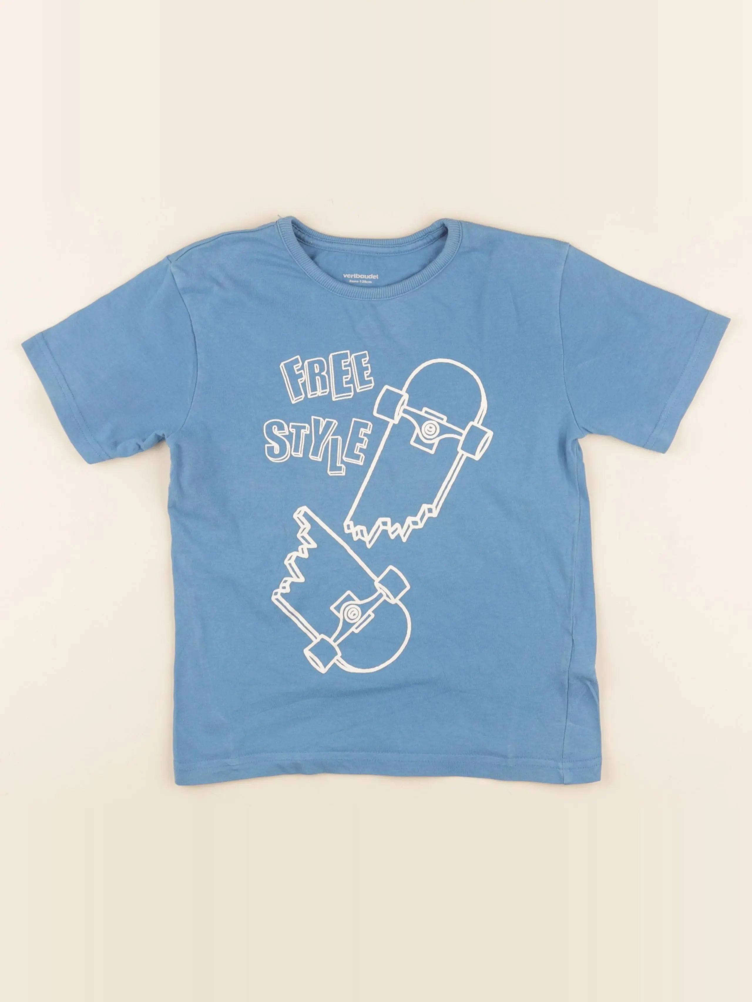 Vertbaudet - tee-shirt bleu - 8 ans