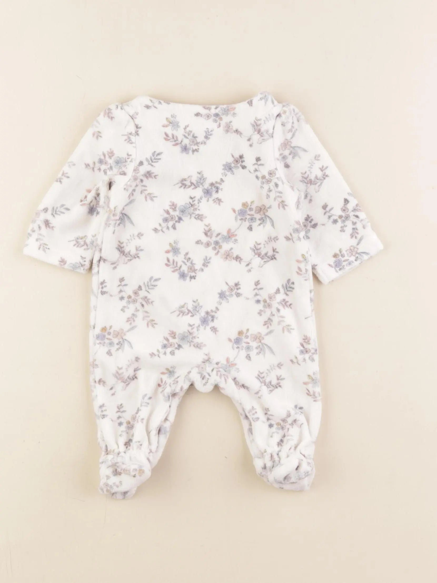 Tape à l'oeil - pyjama velours blanc - 0 mois