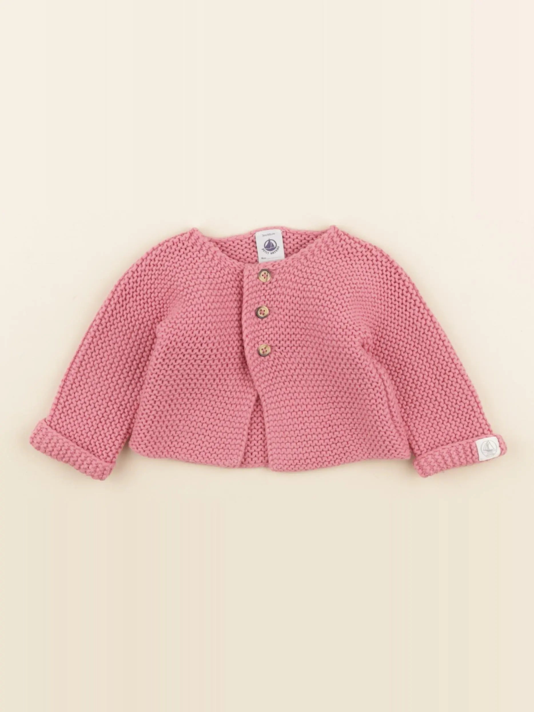 Petit Bateau - gilet rose - 3 mois
