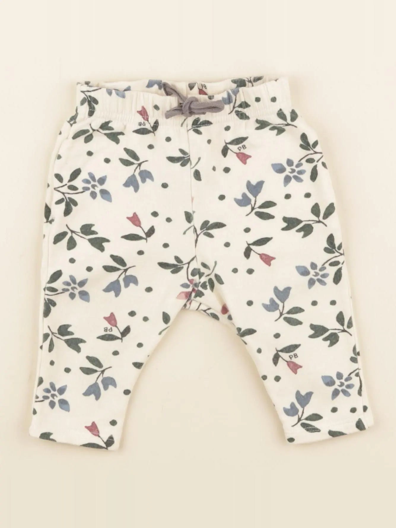 Petit Bateau - jogging beige, vert - 3 mois