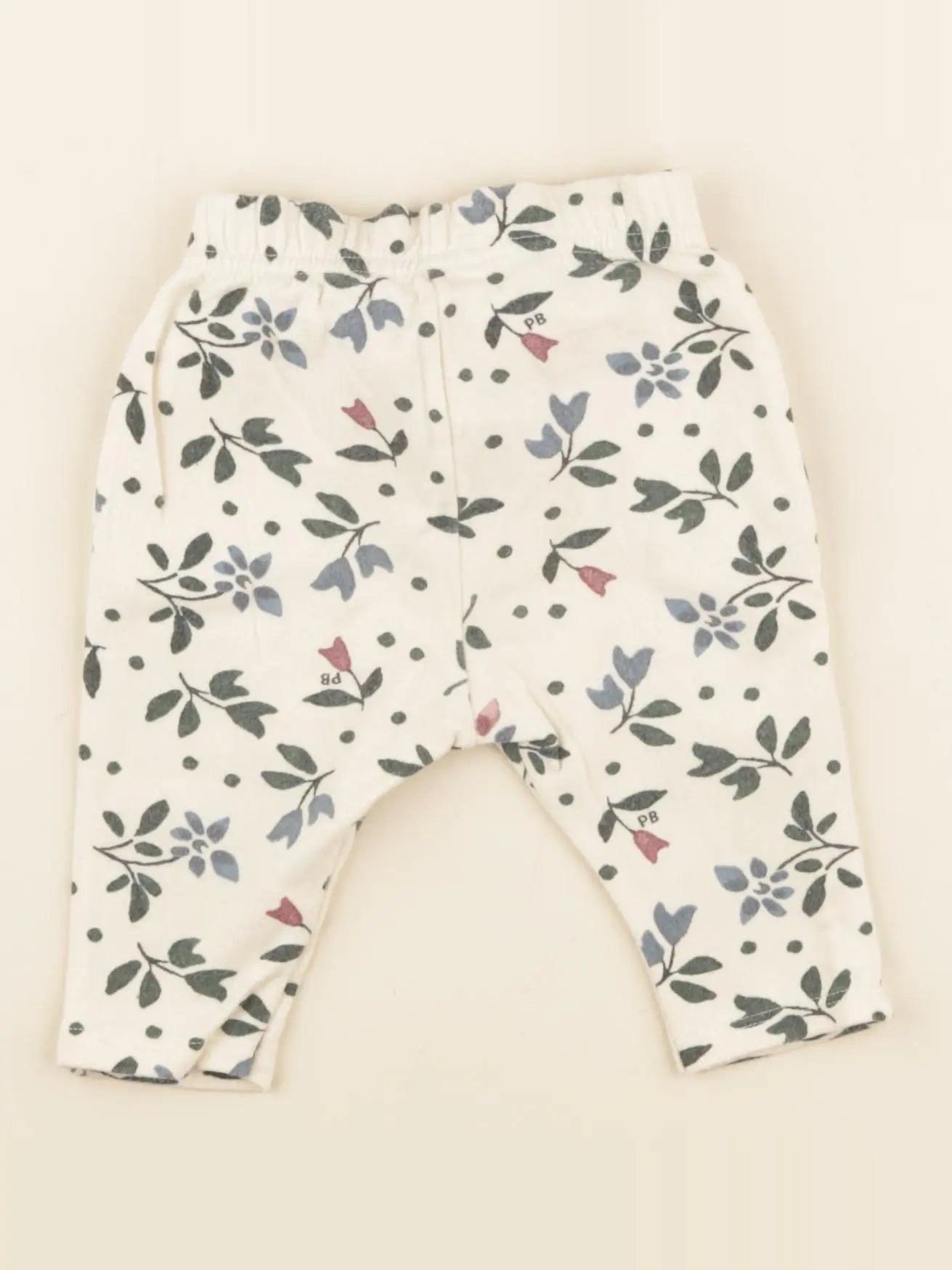 Petit Bateau - jogging beige, vert - 3 mois